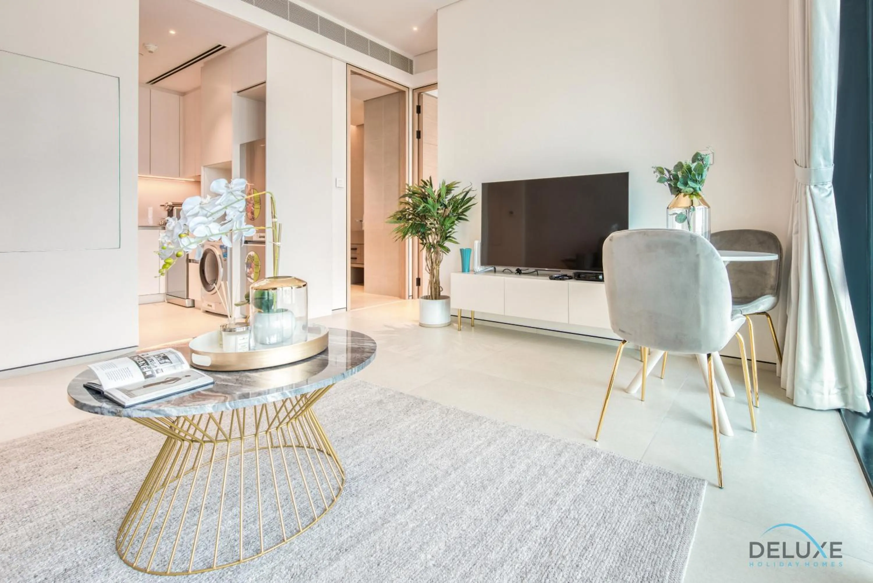 TV and multimedia in Exquisite 1BR at The Address Residences in JBR by Deluxe Holiday Homes