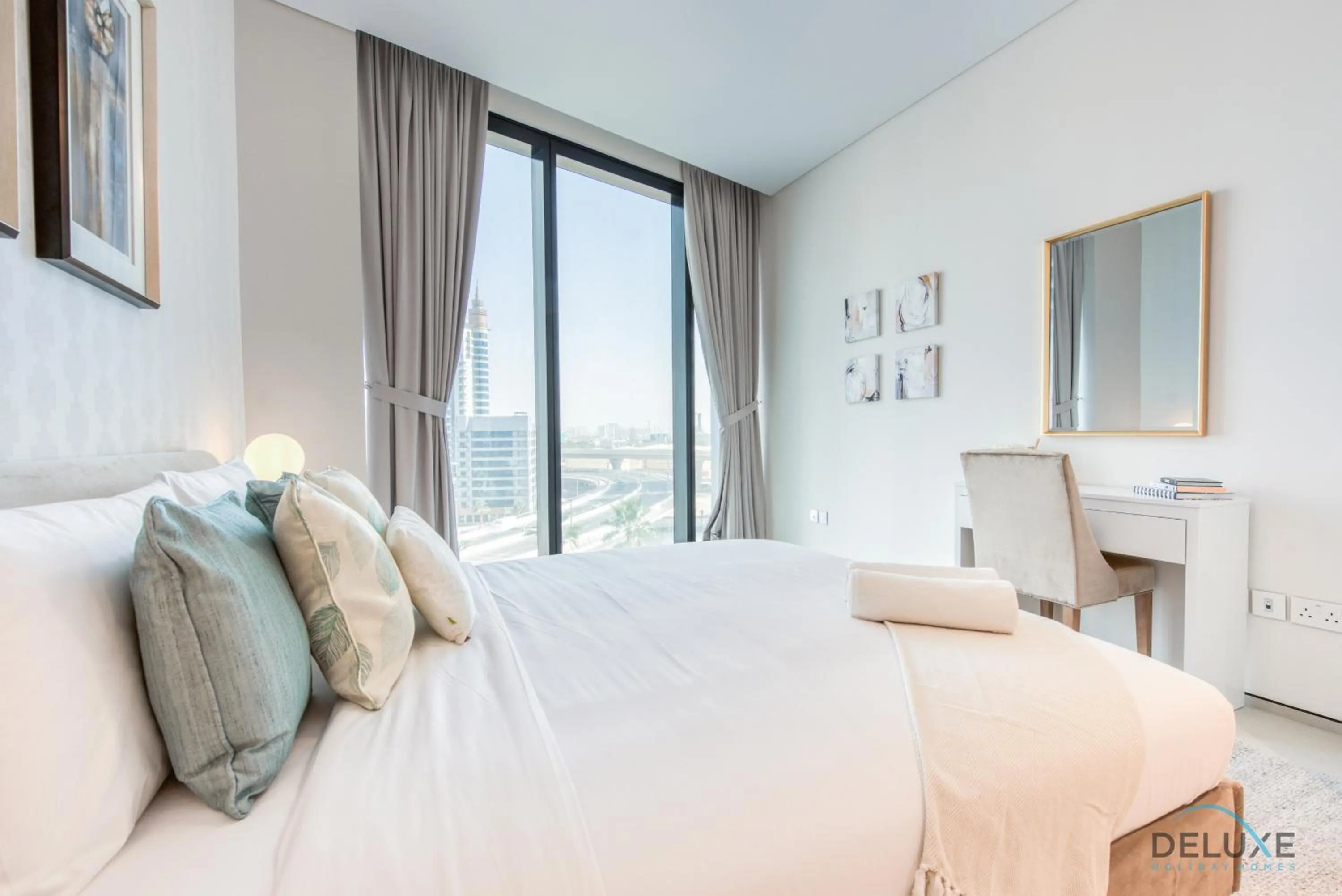 Bed in Exquisite 1BR at The Address Residences in JBR by Deluxe Holiday Homes