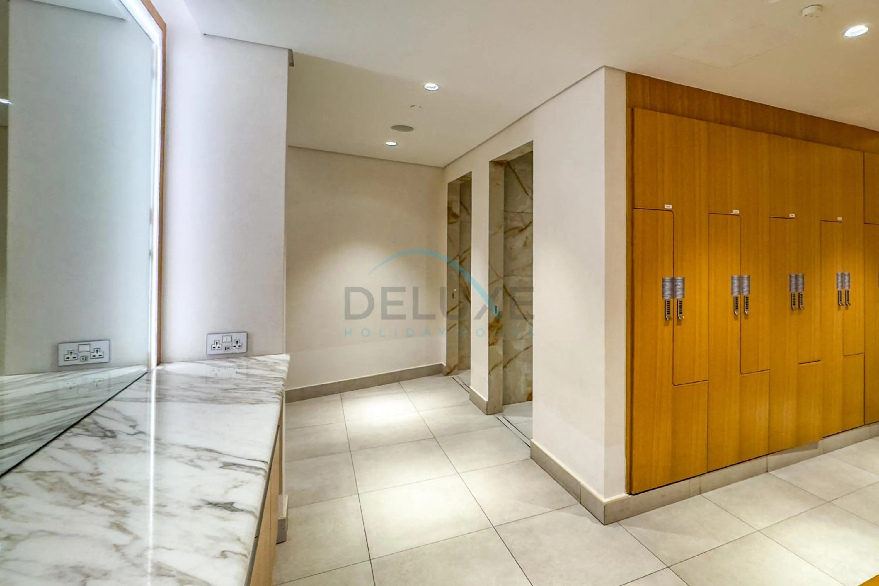 Shower in Exquisite 1BR at The Address Residences in JBR by Deluxe Holiday Homes