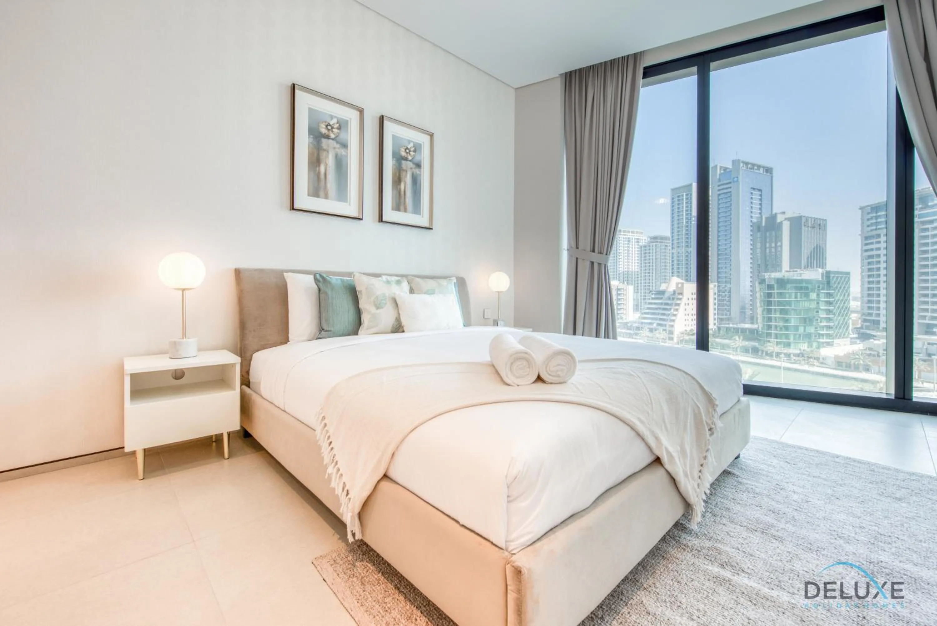 Bed in Exquisite 1BR at The Address Residences in JBR by Deluxe Holiday Homes