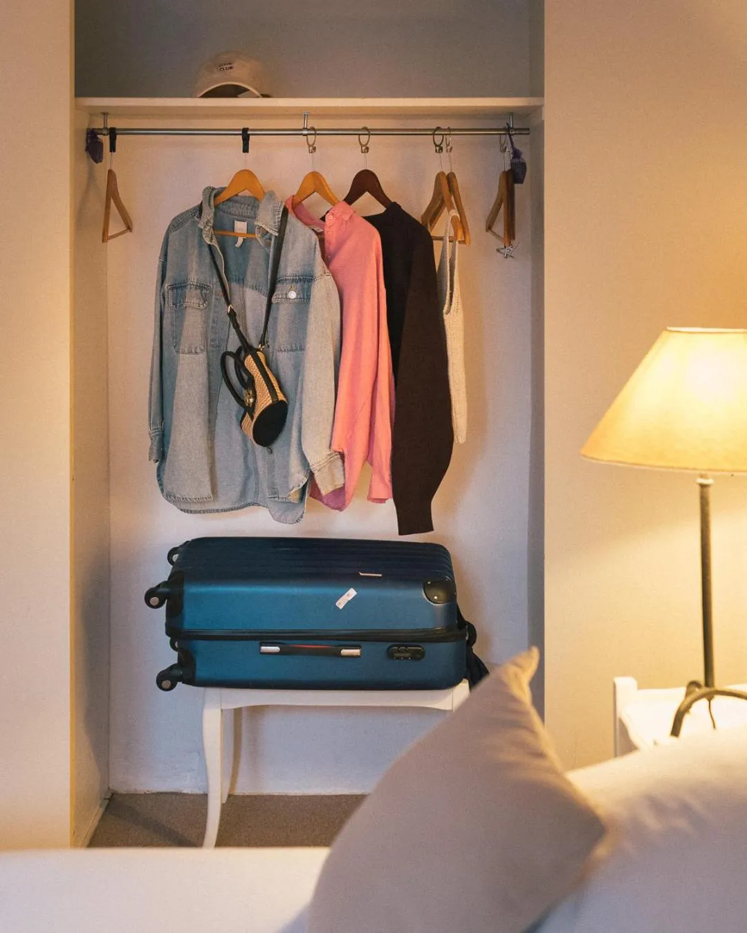 wardrobe, Bed in Auberge du Rédier - Logis Hôtels