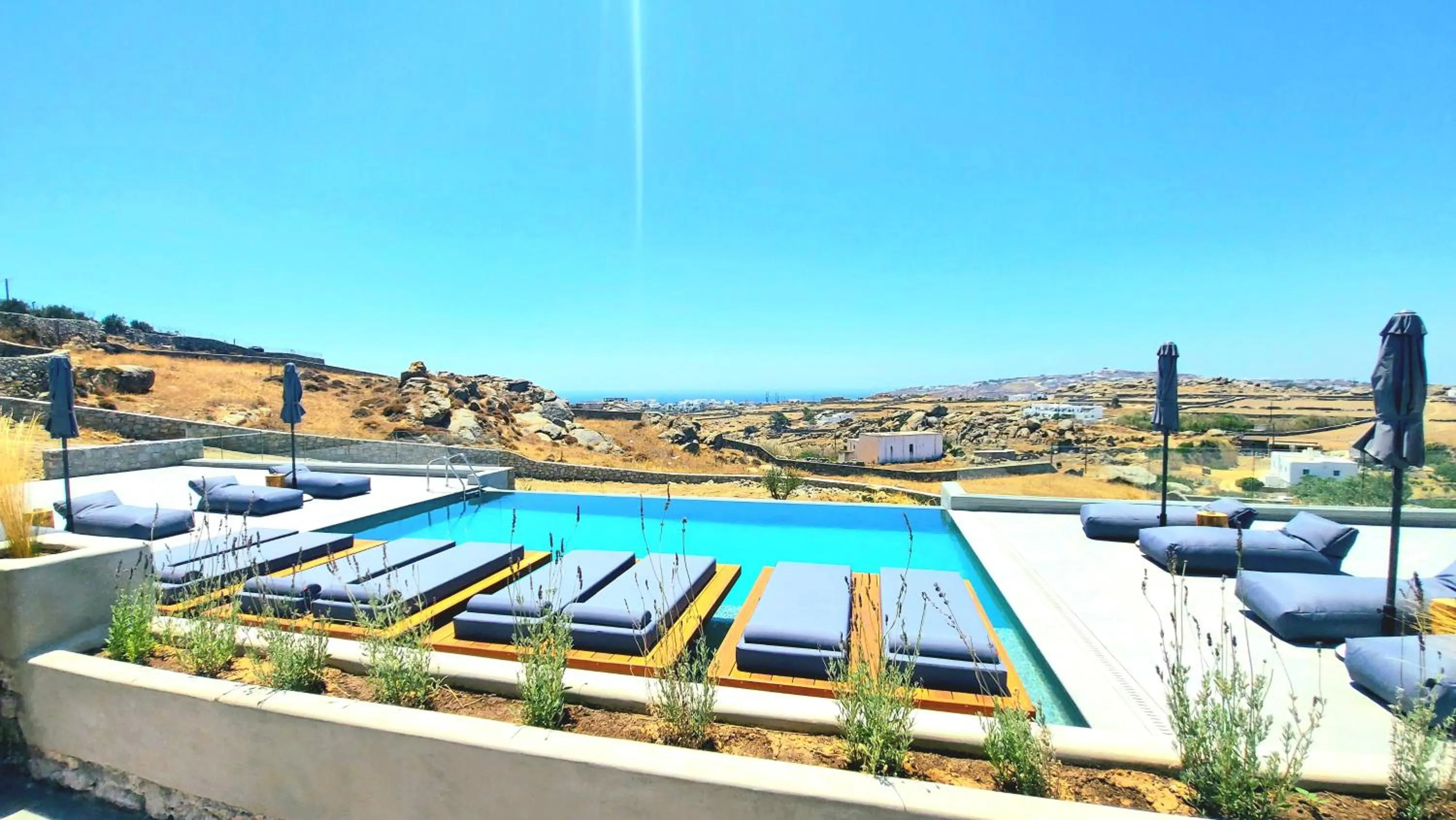 Pool view in Privilege houses Mykonos