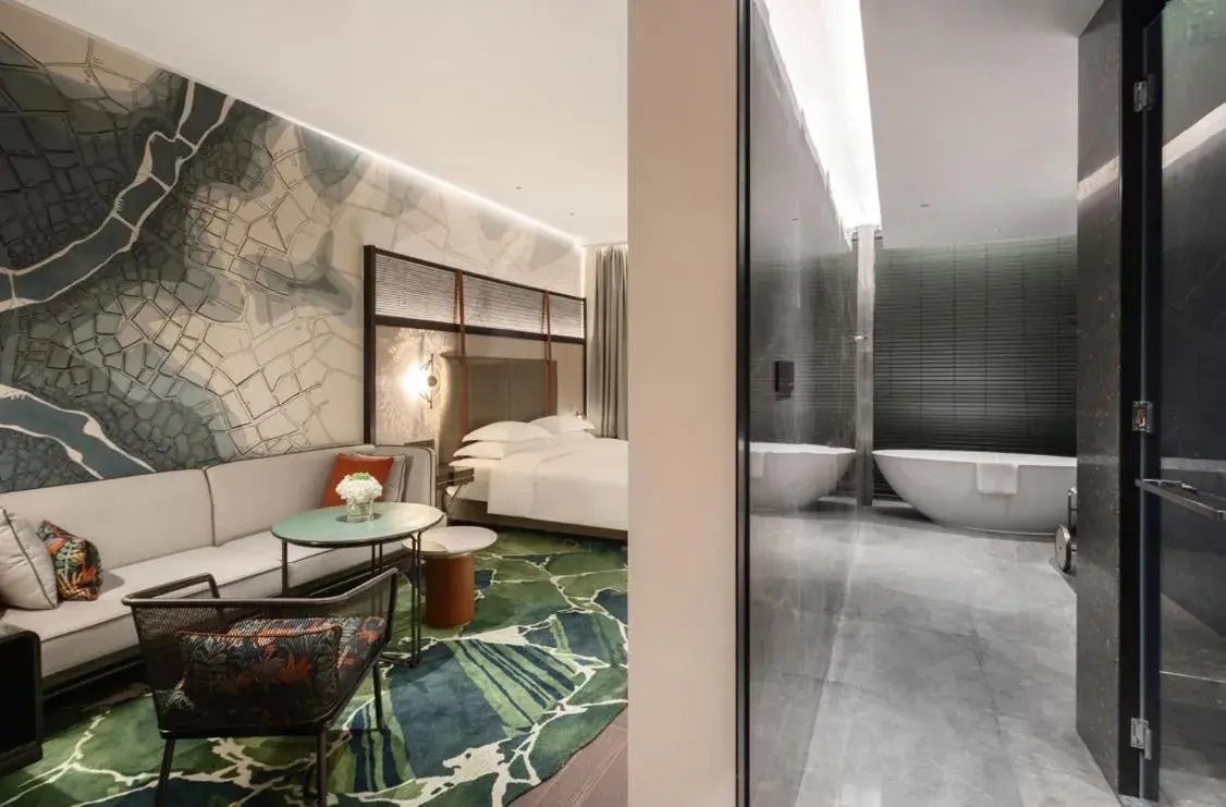 Bed in Hotel Indigo Nanjing Garden Expo, an IHG Hotel Bed in Hotel Indigo Nanjing Garden Expo, an IHG Hotel