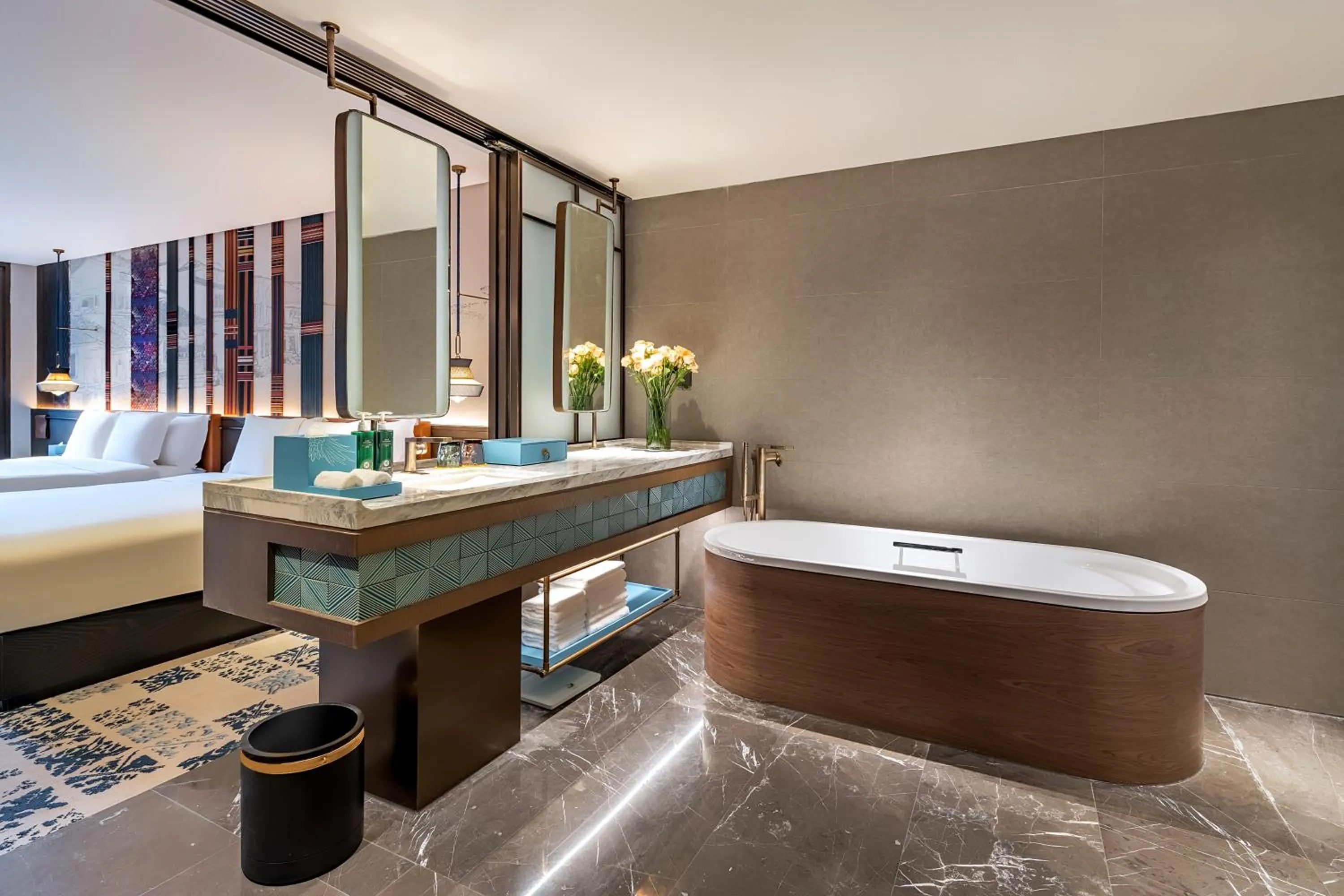 Bathroom, Bed in Hotel Indigo Jiuzhai by IHG