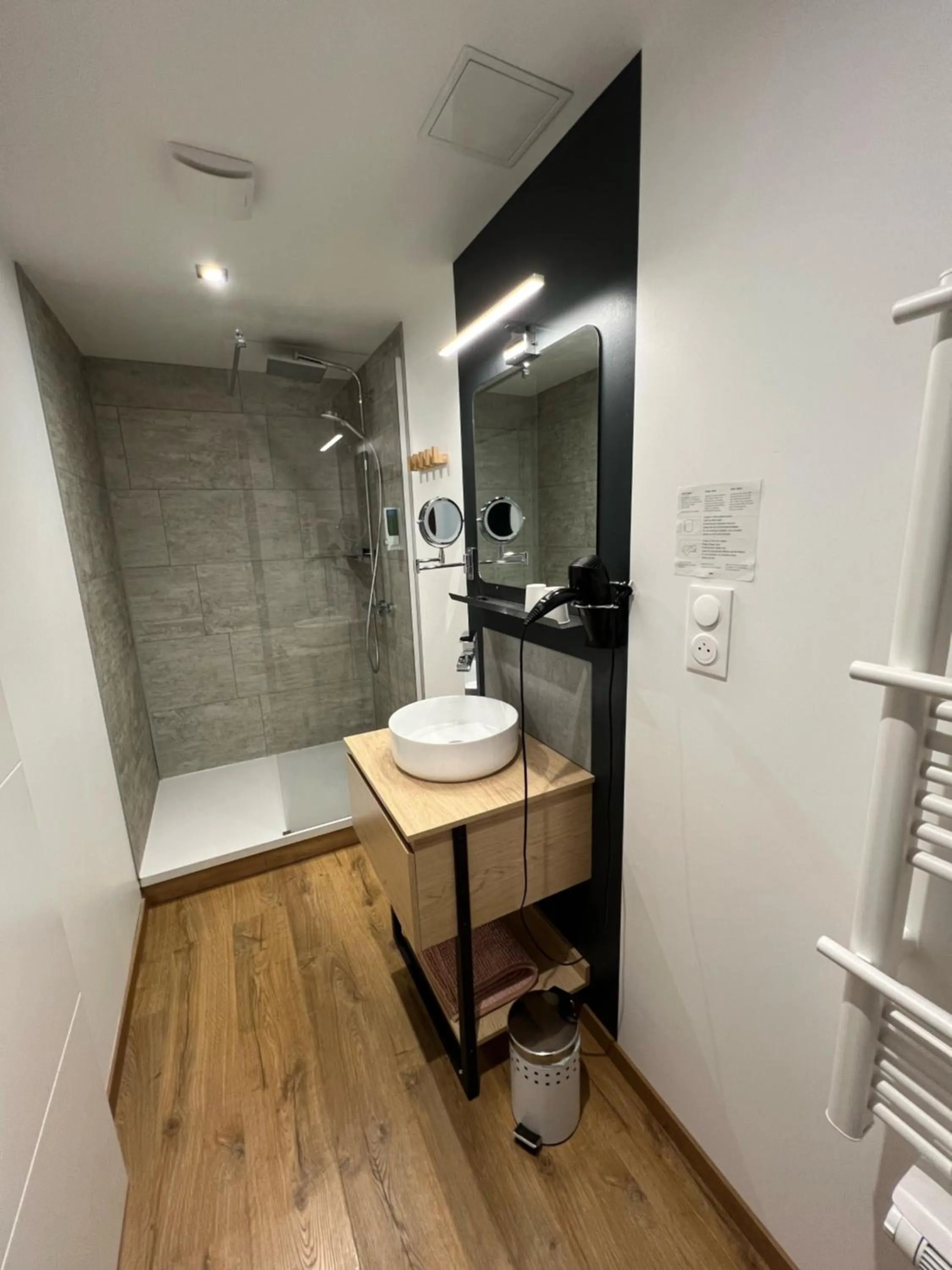 Shower, Bathroom in Hôtel & Spa du Tremplin