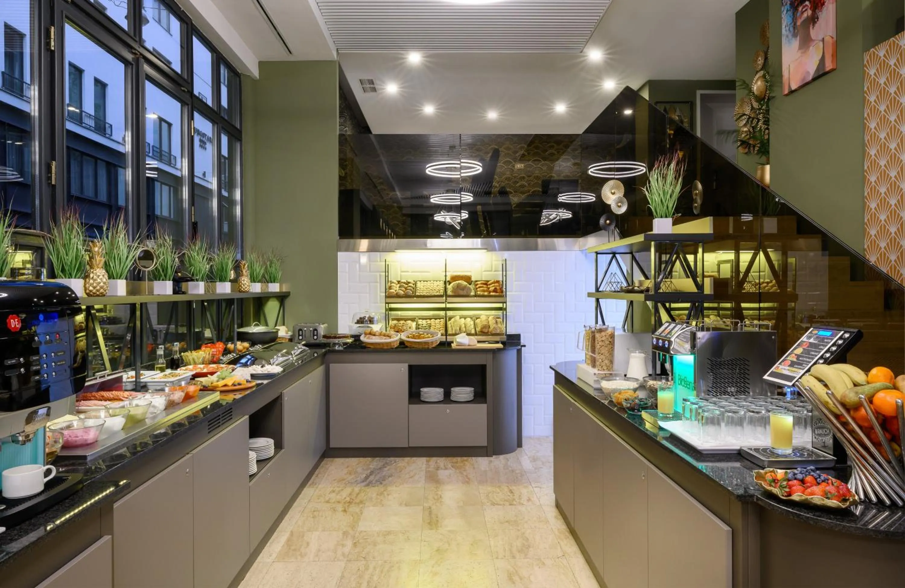 Buffet breakfast in Leonardo Boutique Hotel Budapest M-Square