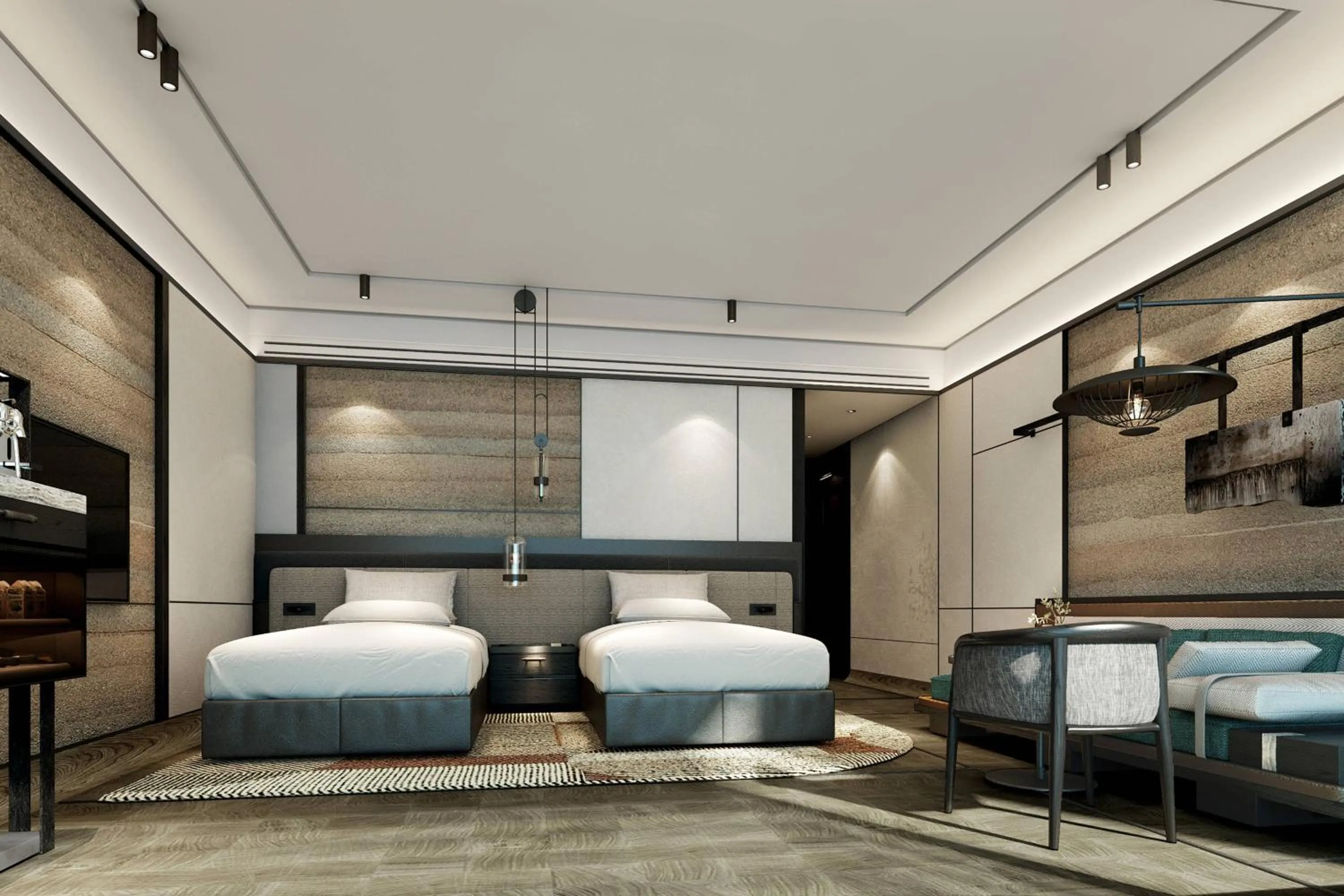 Photo of the whole room, Bed in Nanjing, Jiangning, Autograph Collection