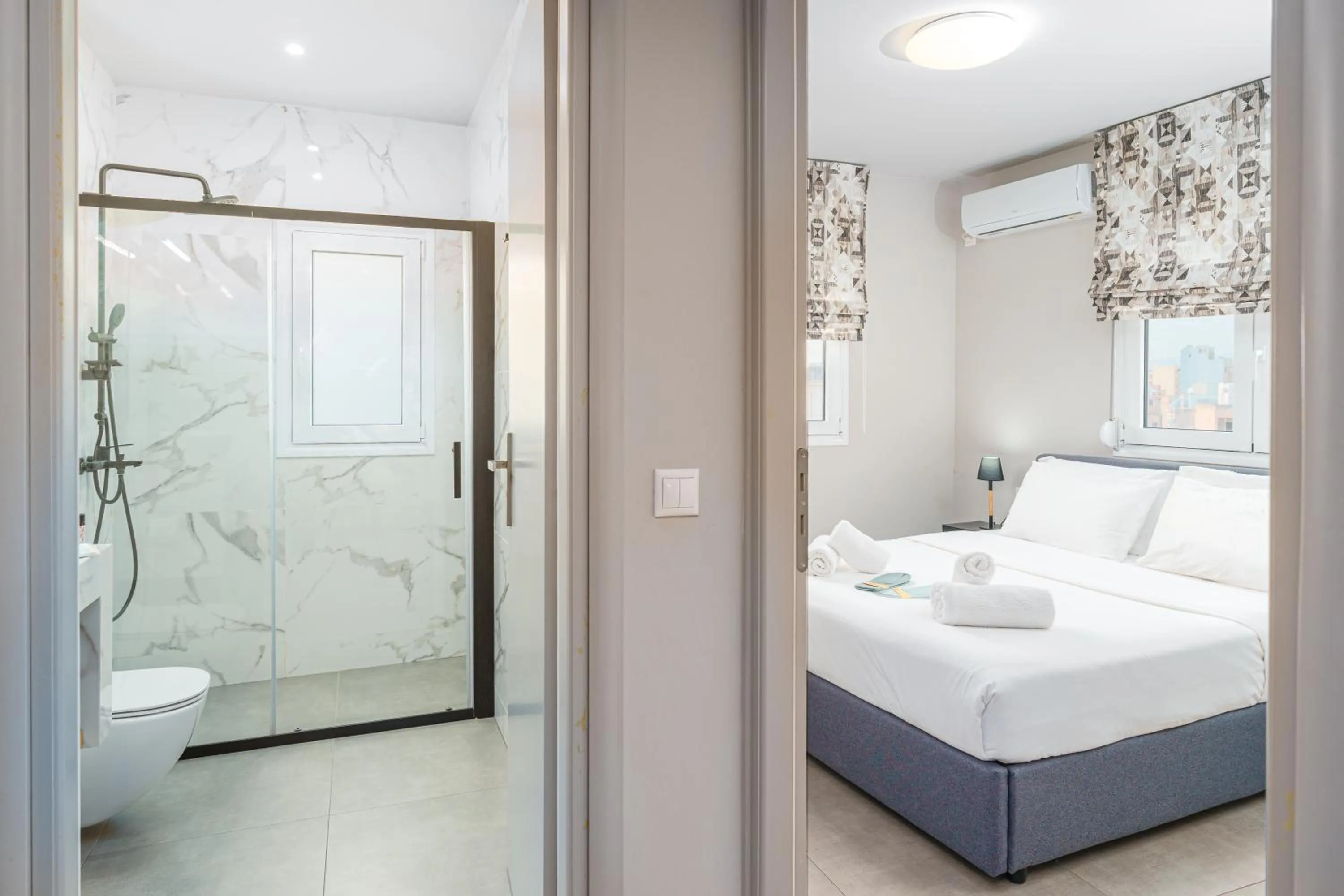 Shower, Bed in IVY Apartments in the Heart of Athens