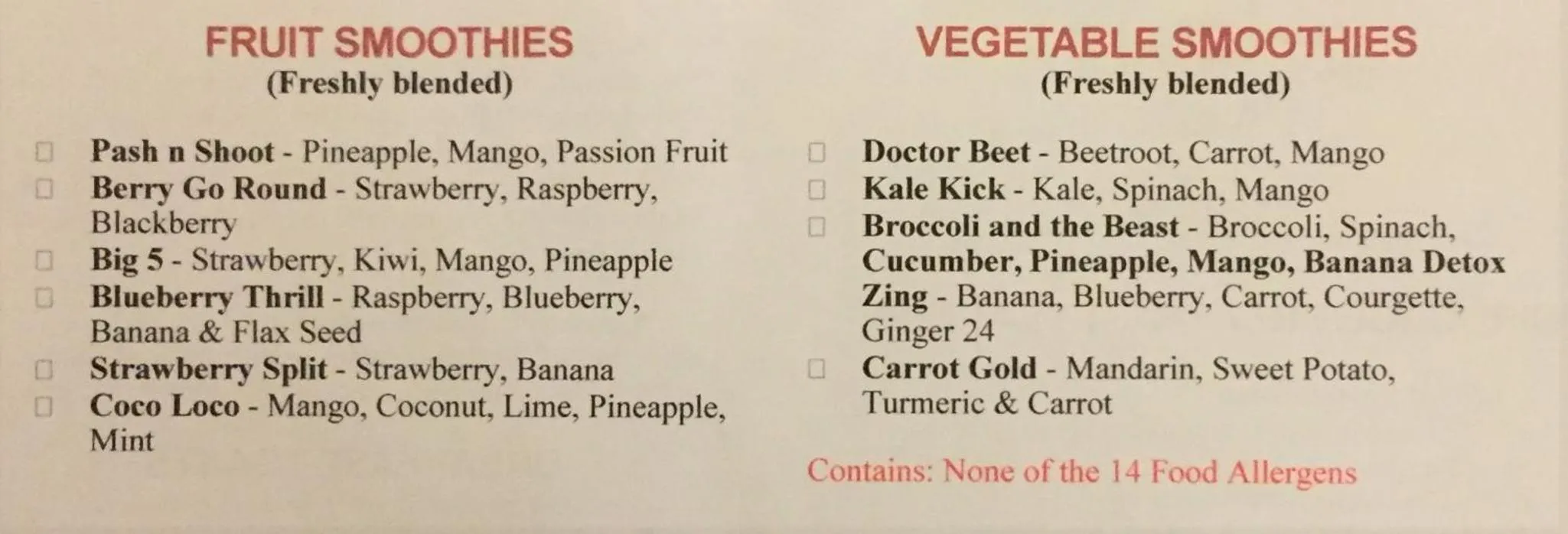 Food and drinks in Kingscroft