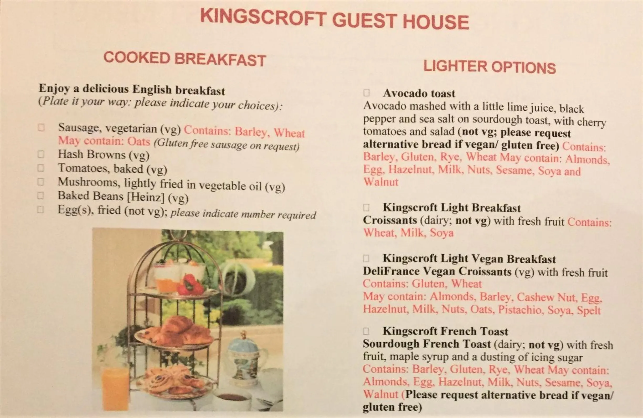Food and drinks in Kingscroft