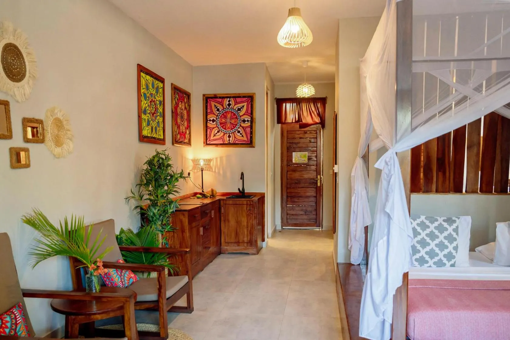 Bed in Zanzibella Hotel & SPA