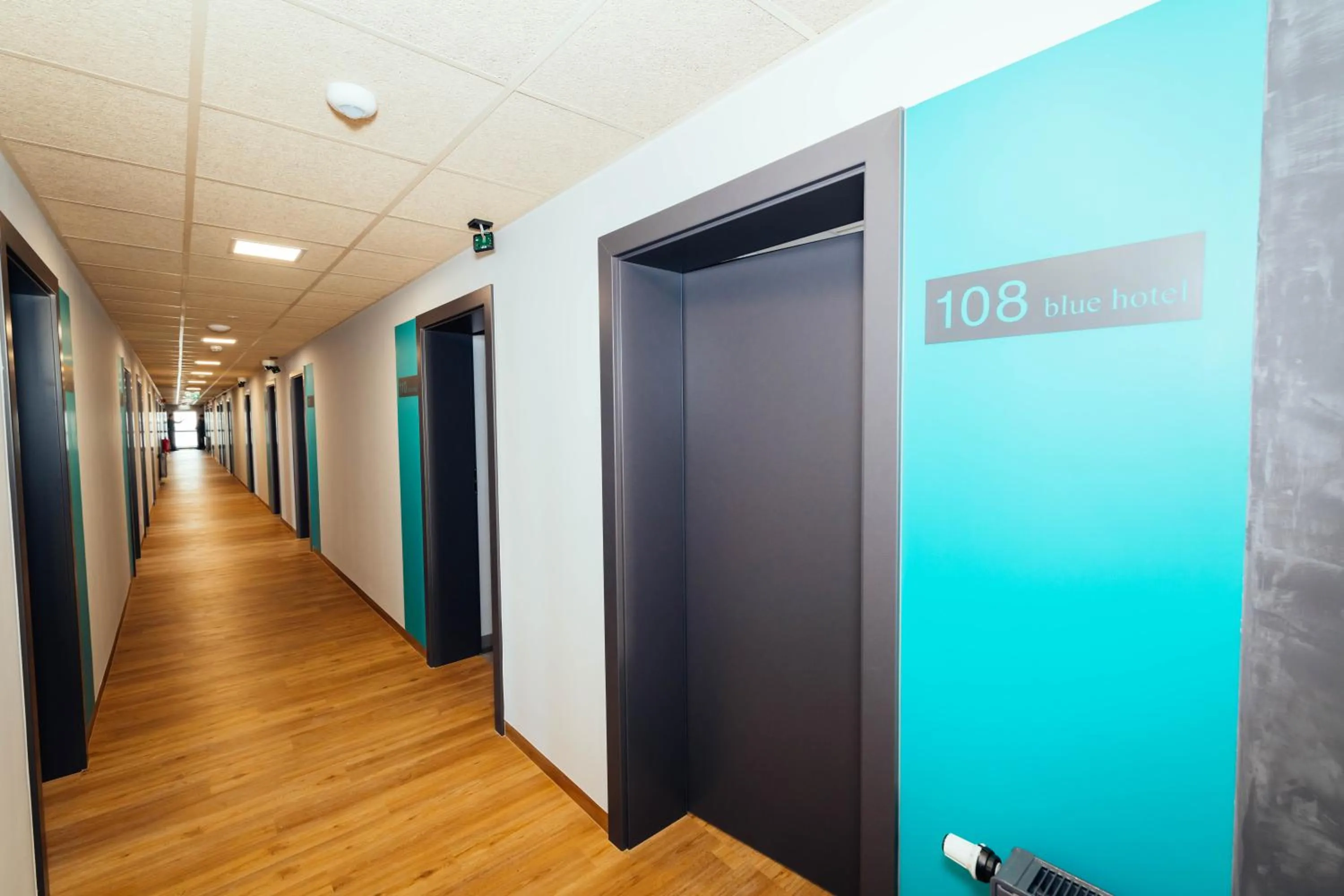 Property building in blue hotel