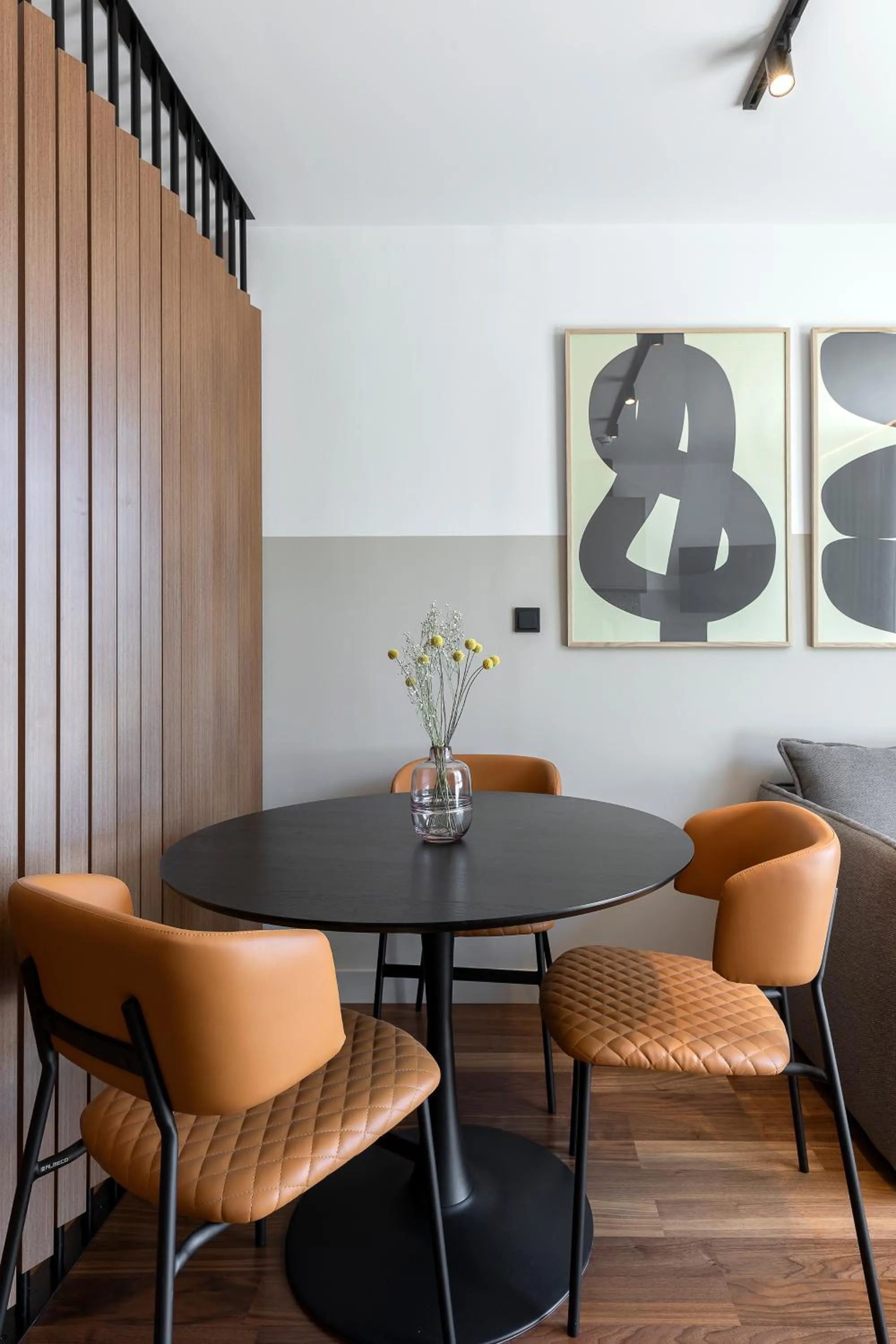 Living room in The Athenians Art Apartments