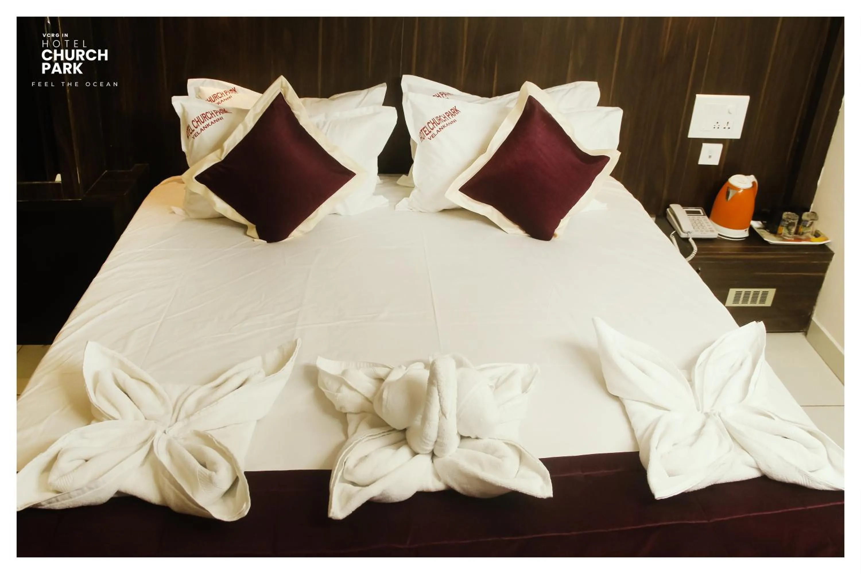 Bed in hotel church park