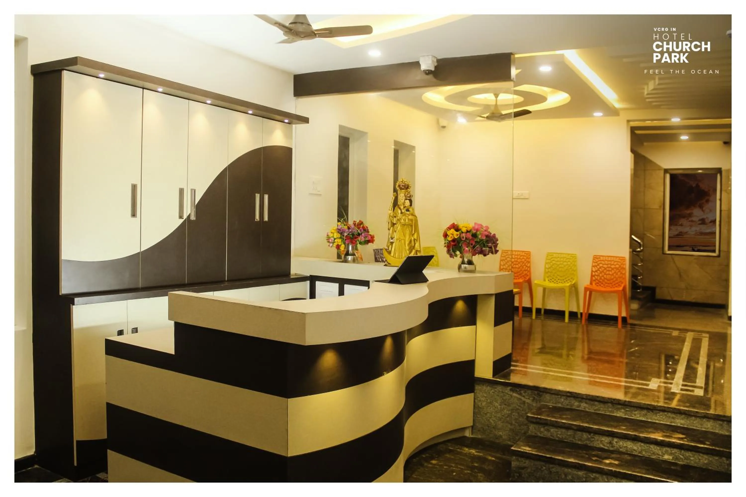 Lobby or reception in hotel church park