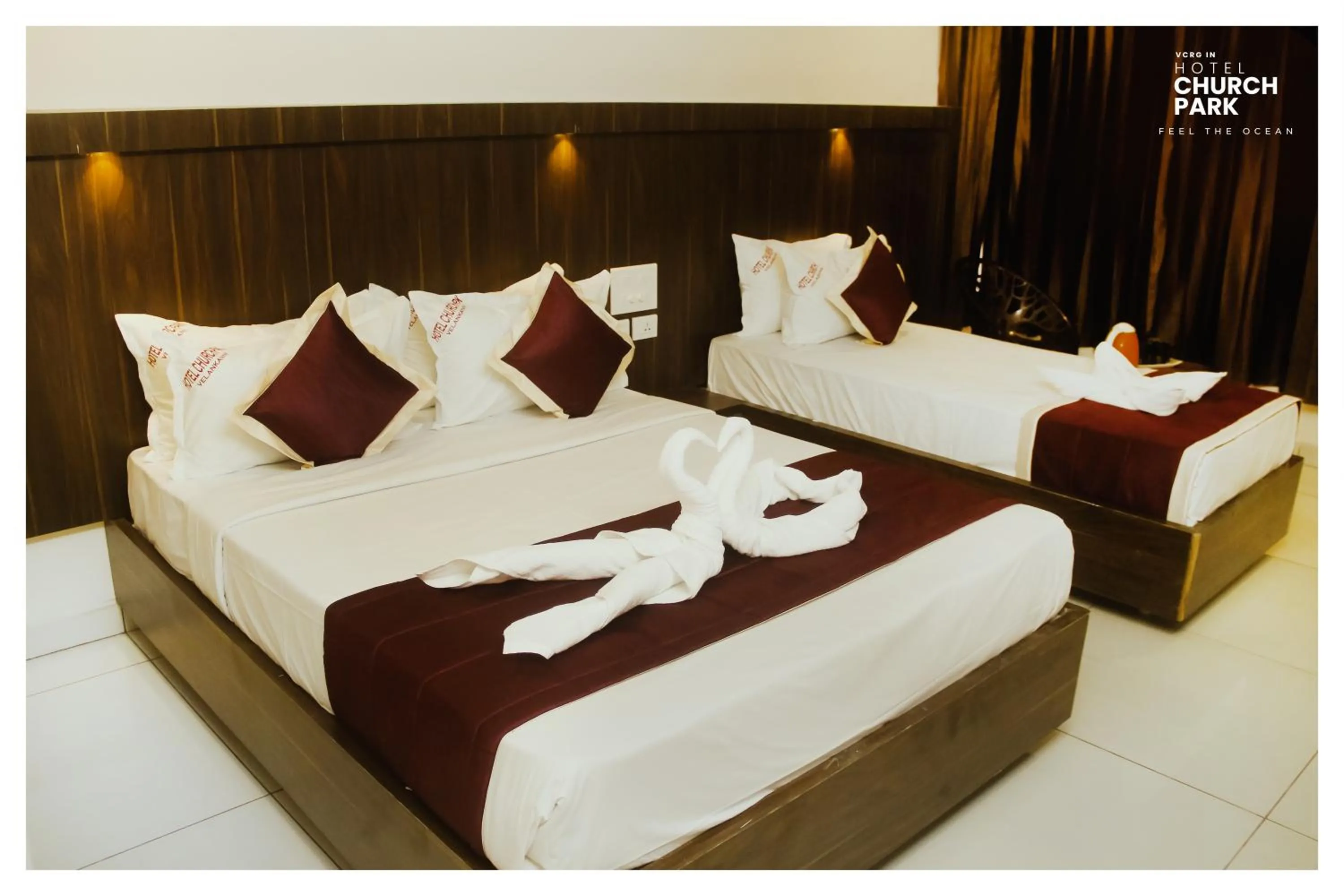 Bed in hotel church park