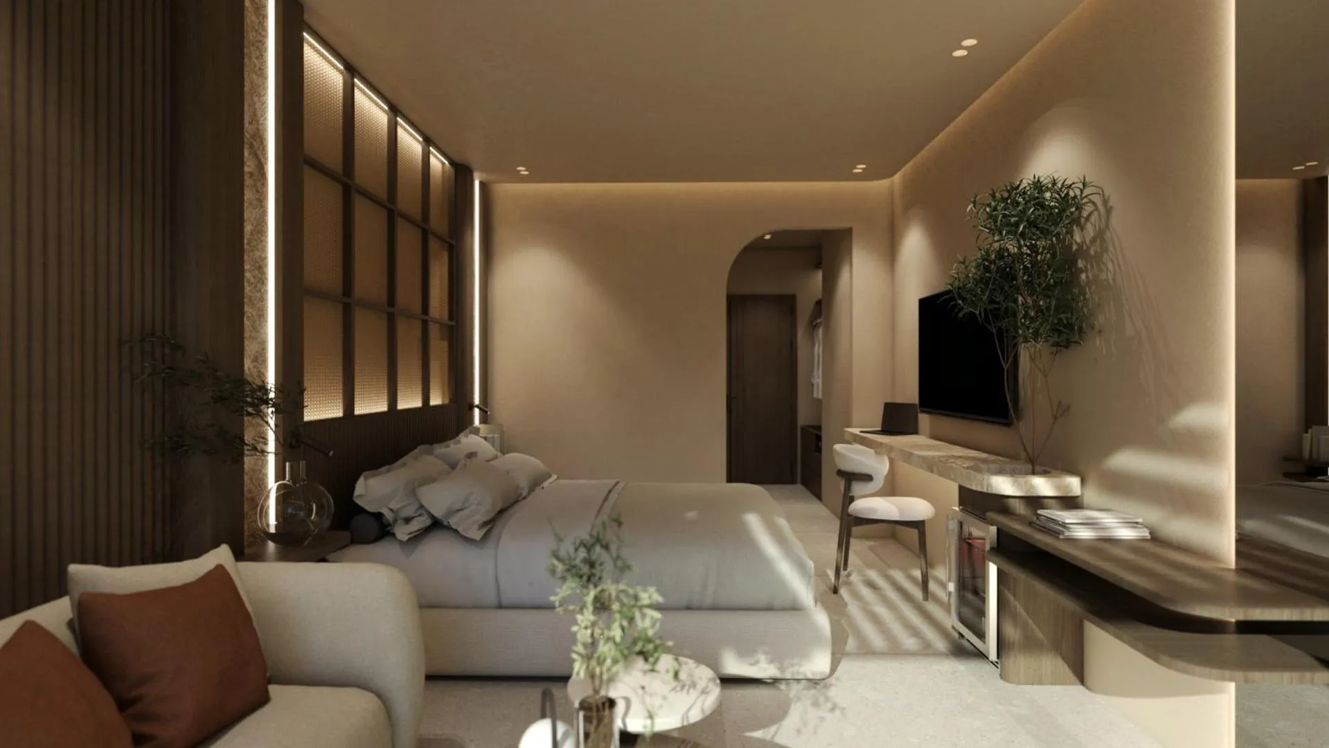 Bed in Themis Beach Hotel