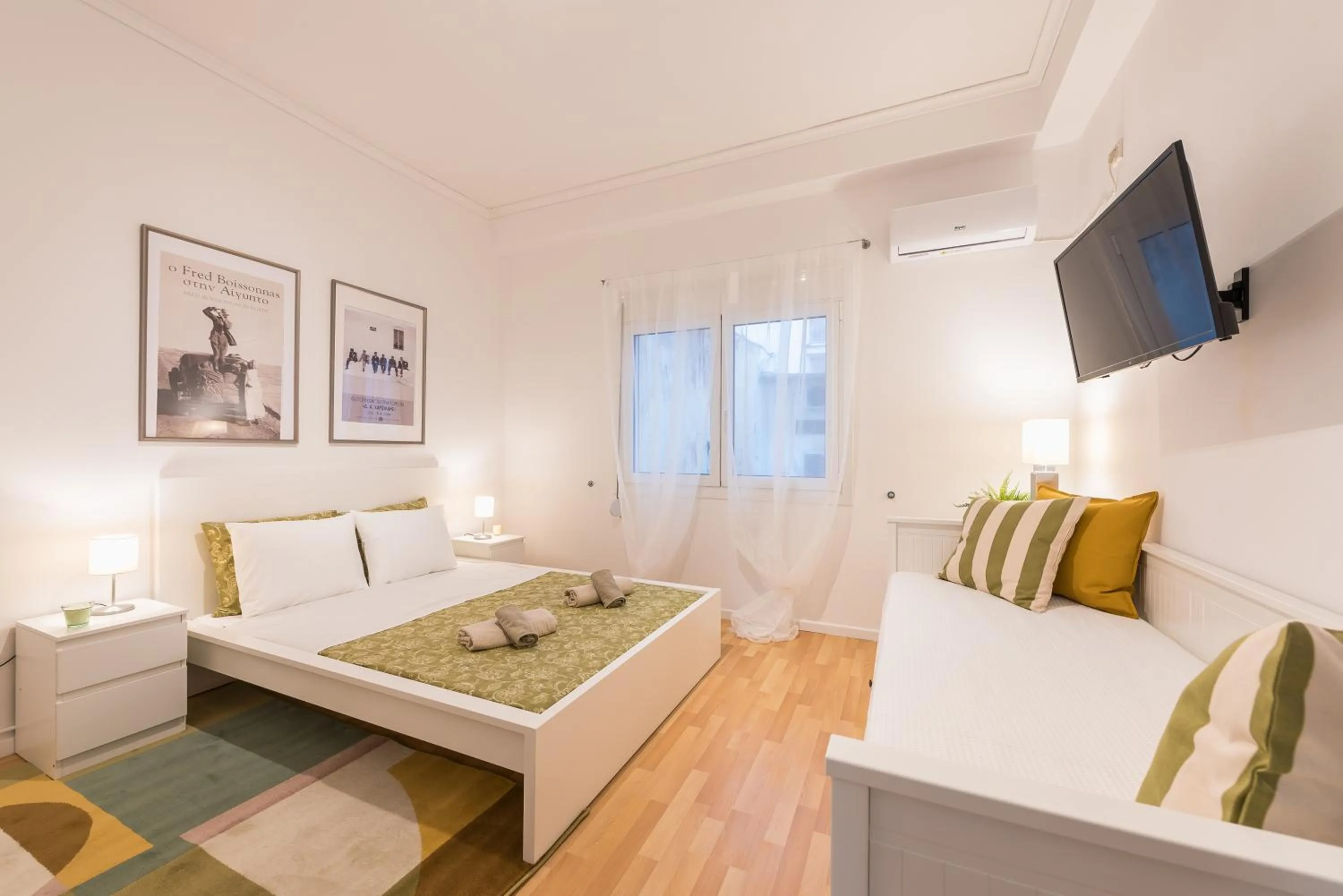 Bedroom, Bed in Apartment at Megaro Mousikis st semi basement 1bed 2 pers by MPS