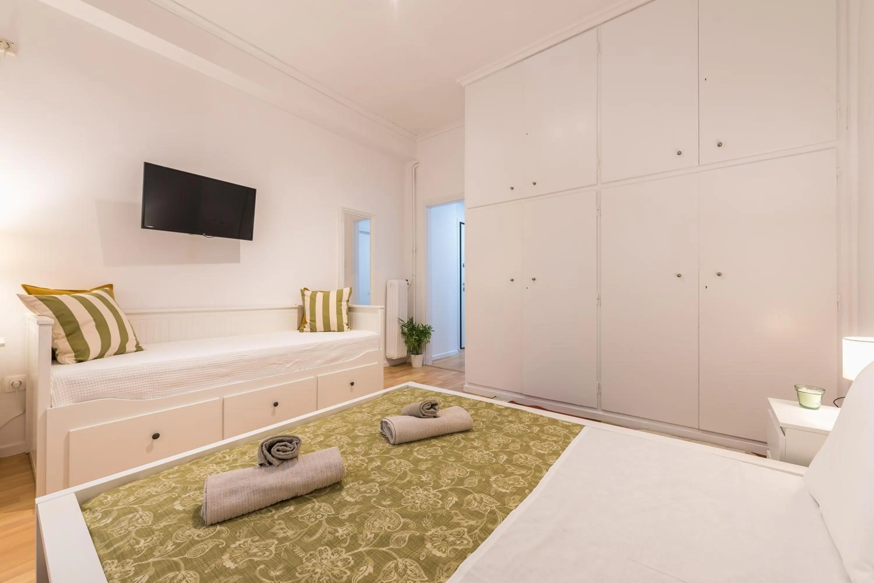 Bedroom, Bed in Apartment at Megaro Mousikis st semi basement 1bed 2 pers by MPS