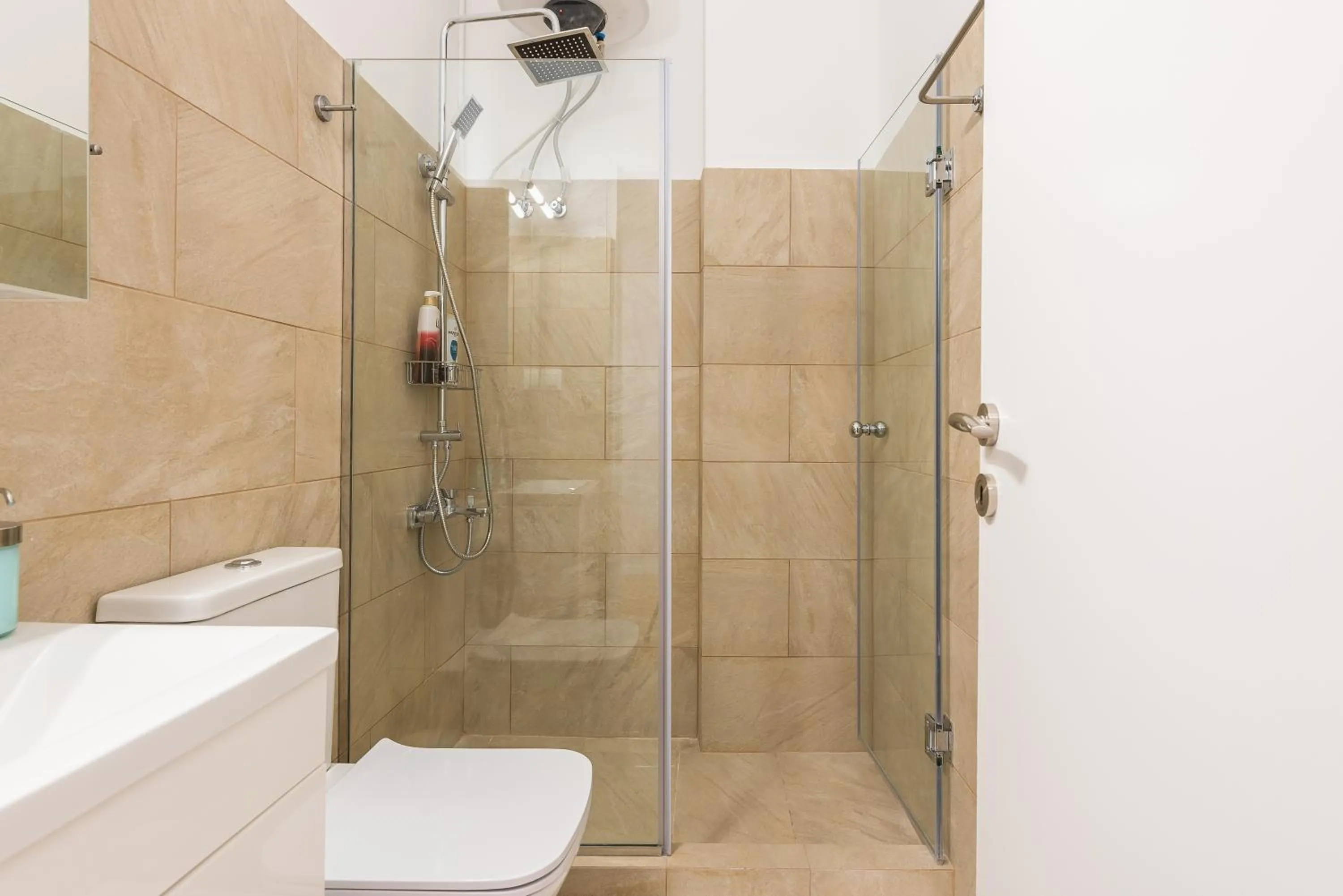 Shower in Apartment at Megaro Mousikis st semi basement 1bed 2 pers by MPS
