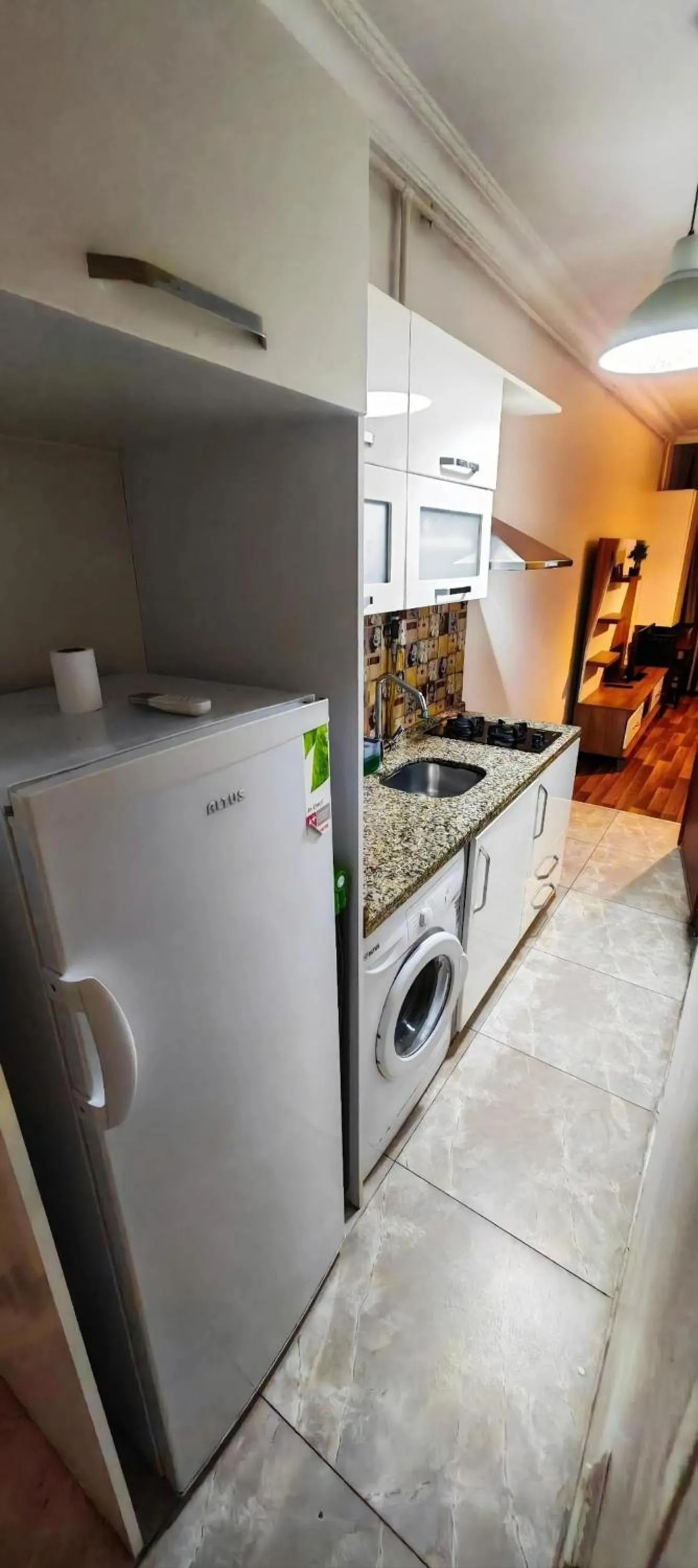 Kitchen or kitchenette in Mimoza İstiklal Apart Hotel