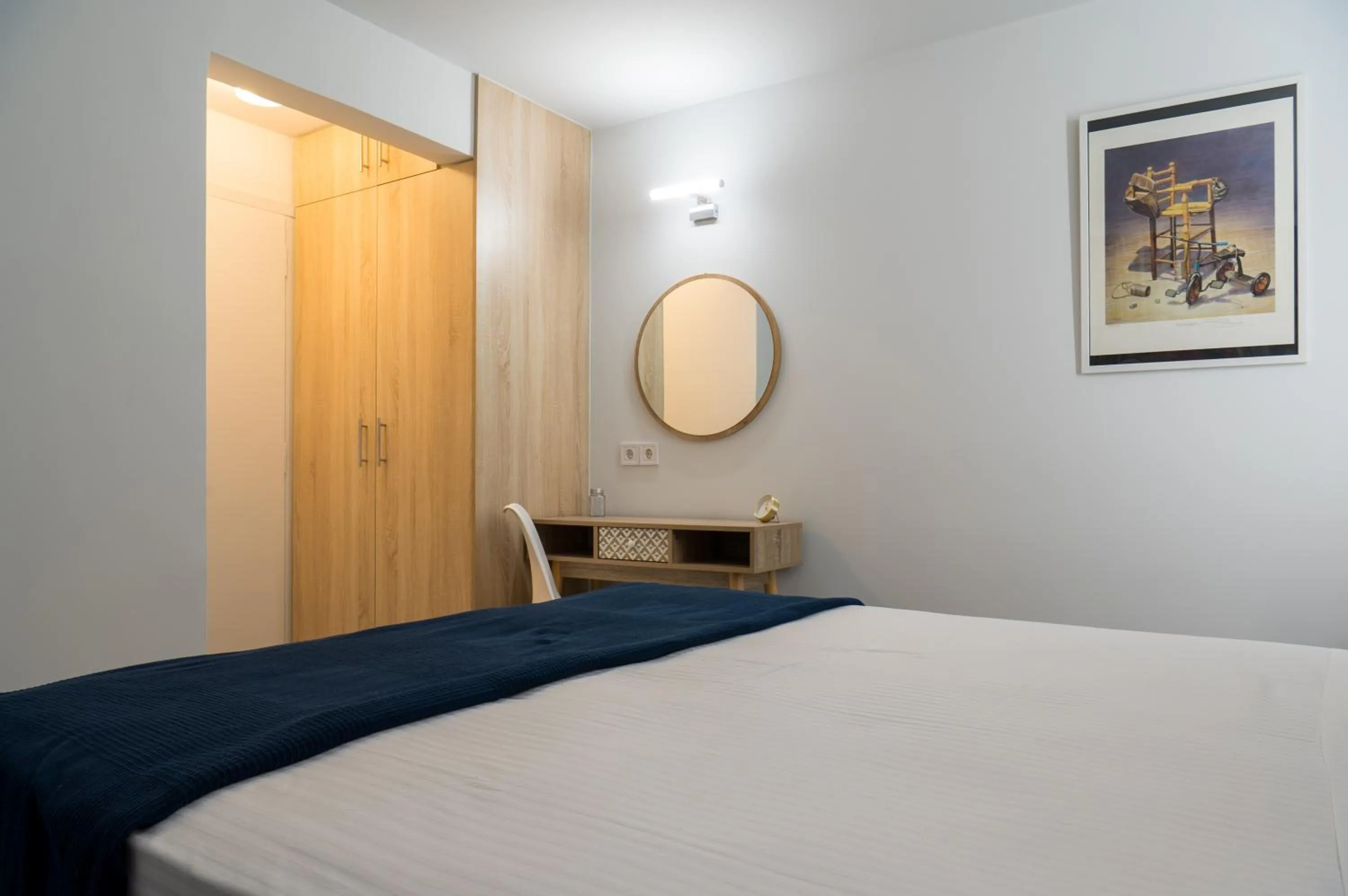 Bed in CHROMA Lodge Rafina