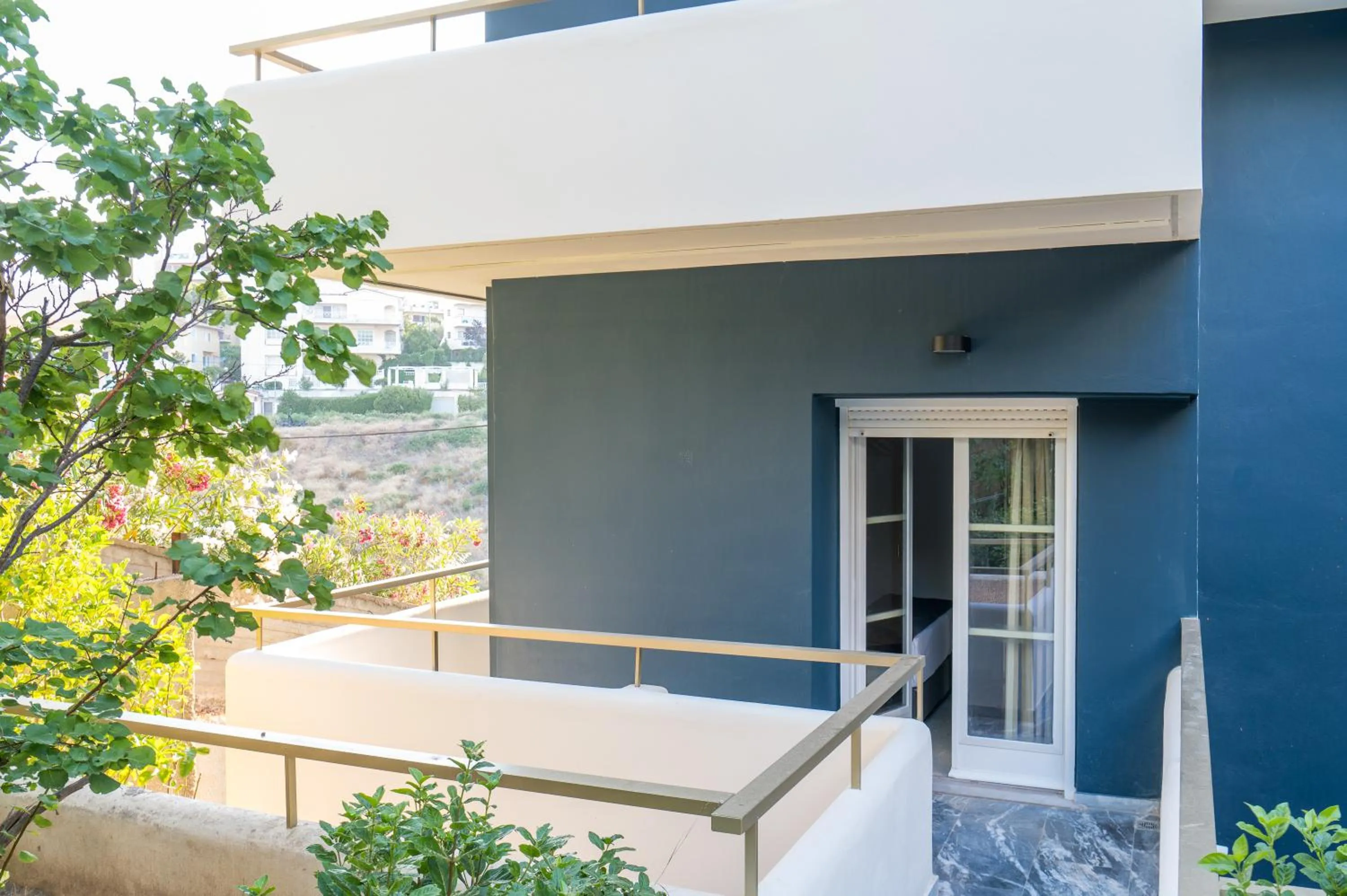Inner courtyard view in CHROMA Lodge Rafina