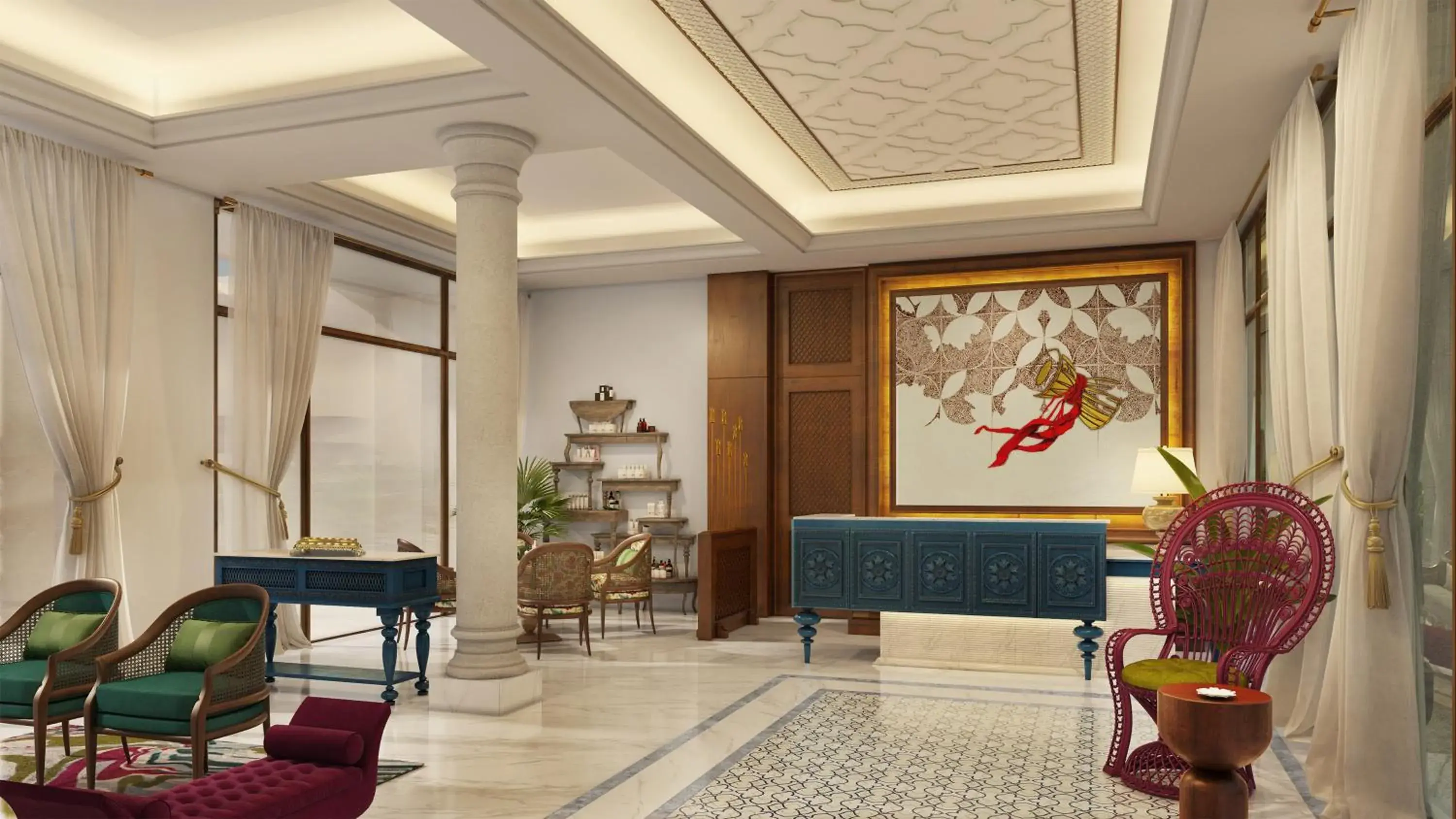 Lobby or reception in Pilibhit House, Haridwar – IHCL SeleQtions Lobby or reception in Pilibhit House, Haridwar – IHCL SeleQtions