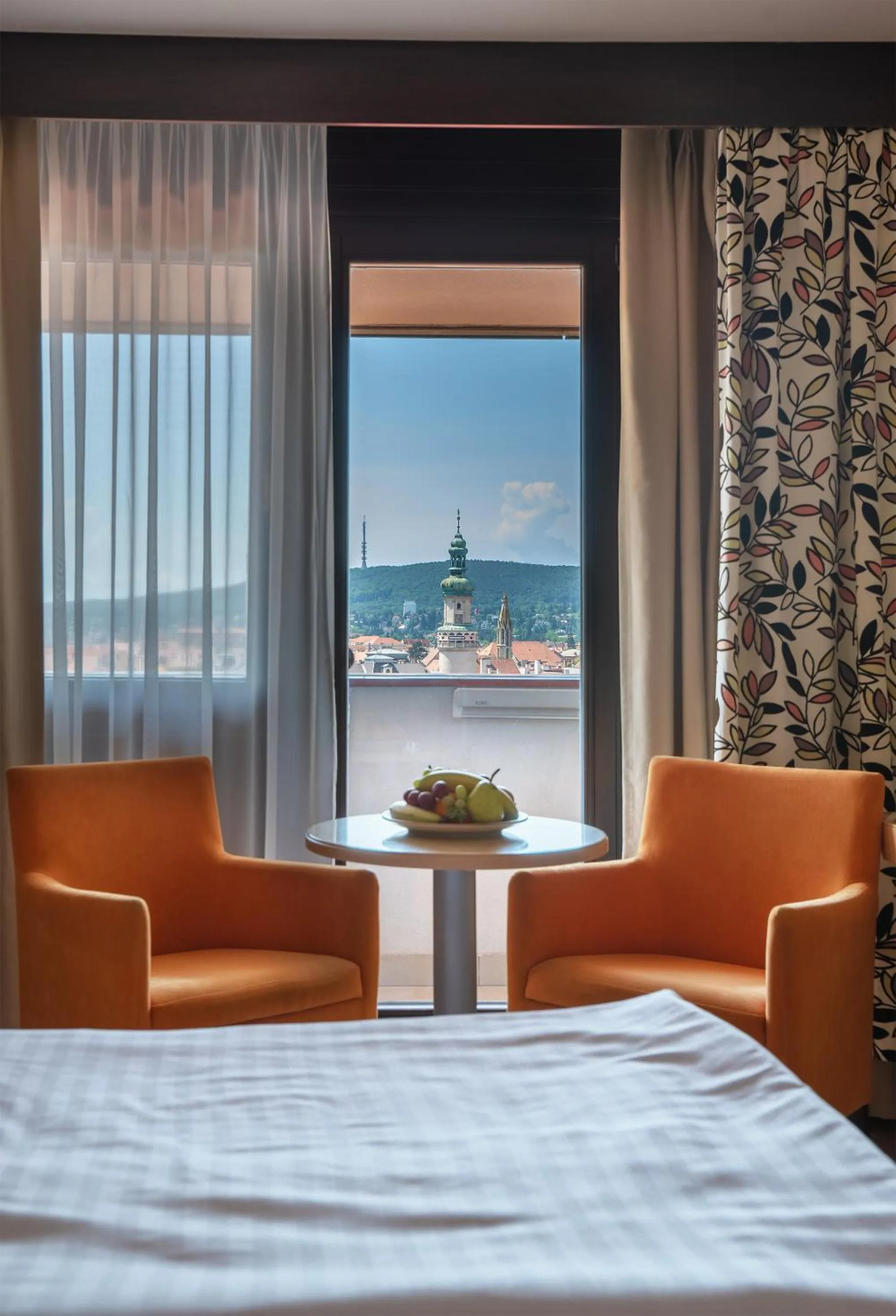 View (from property/room), Bed in Hotel Sopron