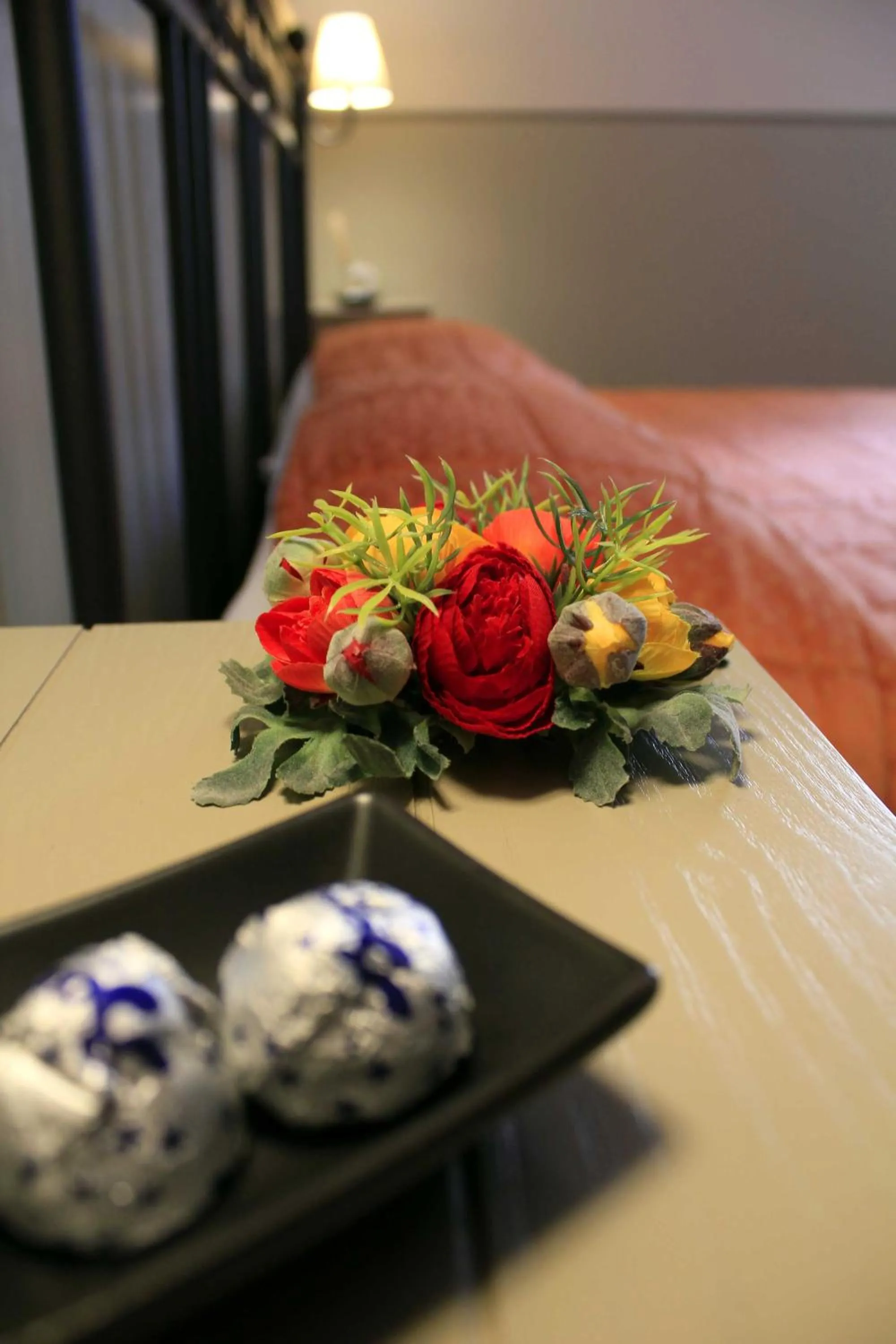 Decorative detail, Bed in Albergo Benito