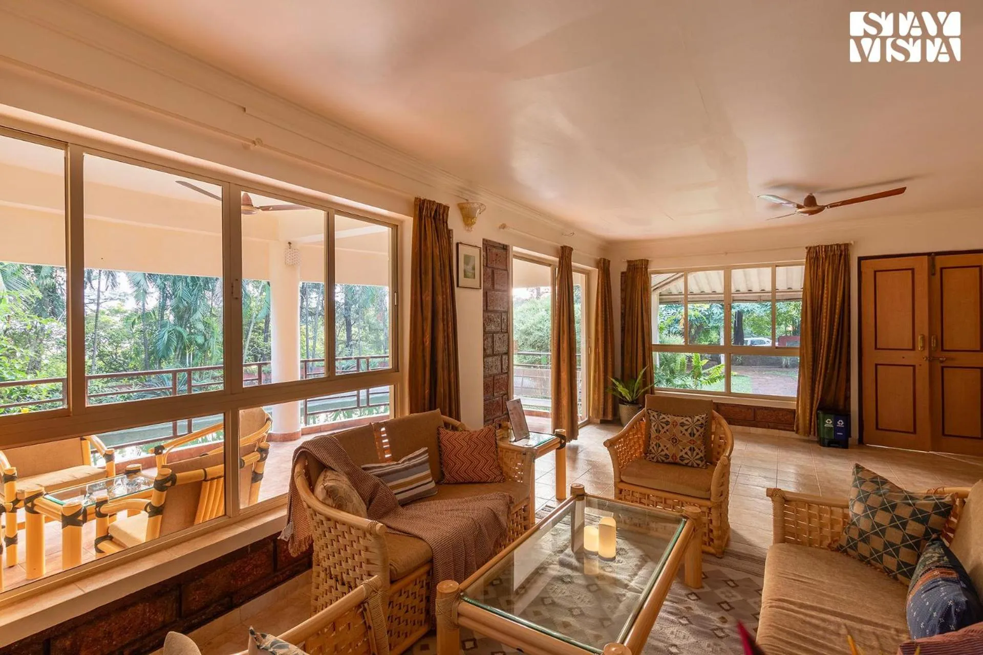 Living room in StayVista at The Conservancy Bungalow - Koynanagar