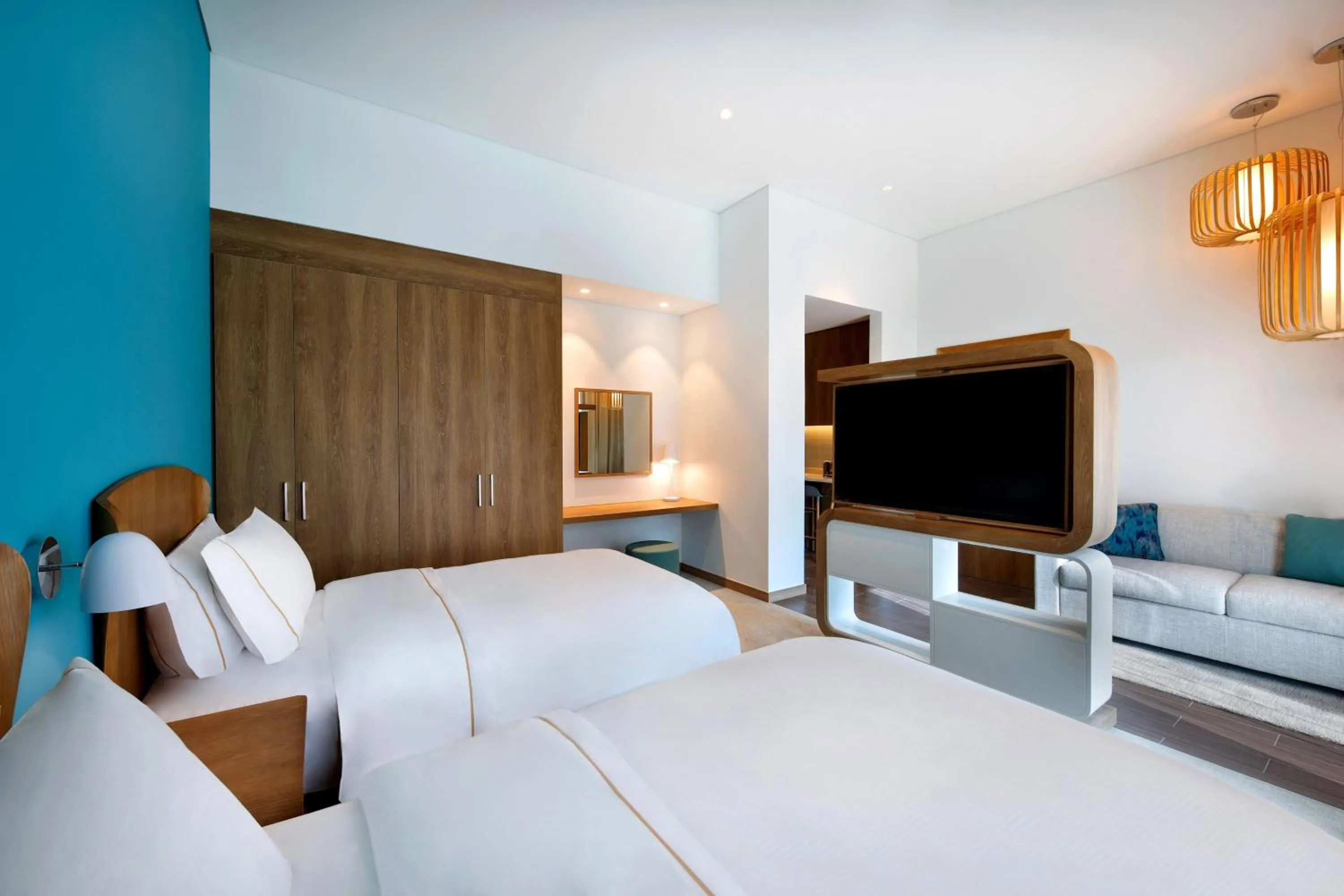 Photo of the whole room, Bed in Element Dubai Airport