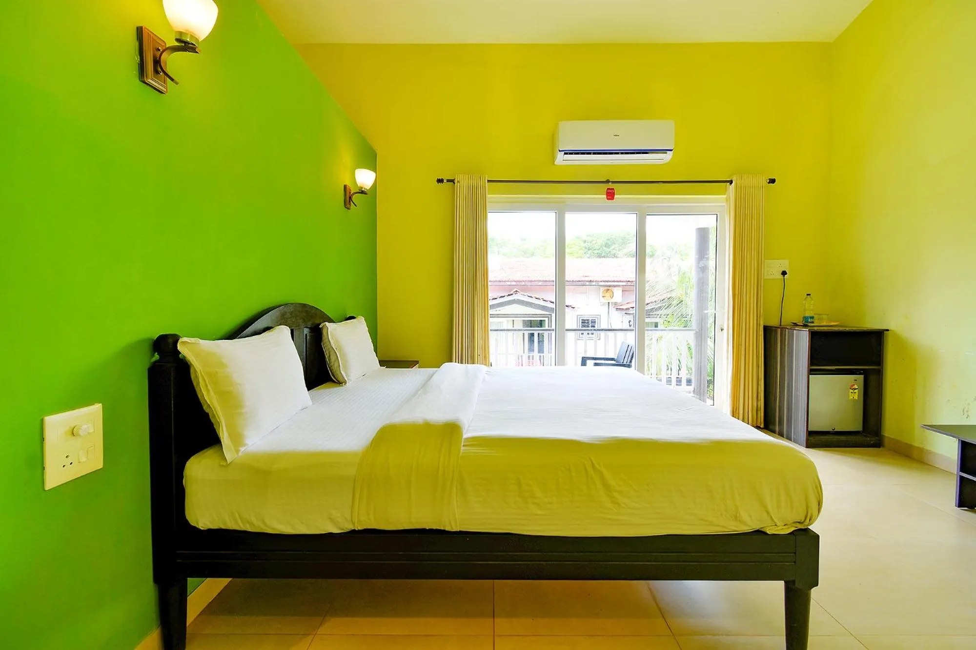 Bed in FabEscape Vagator Retreat Resort With Swimming Pool - Nr Vagator Beach