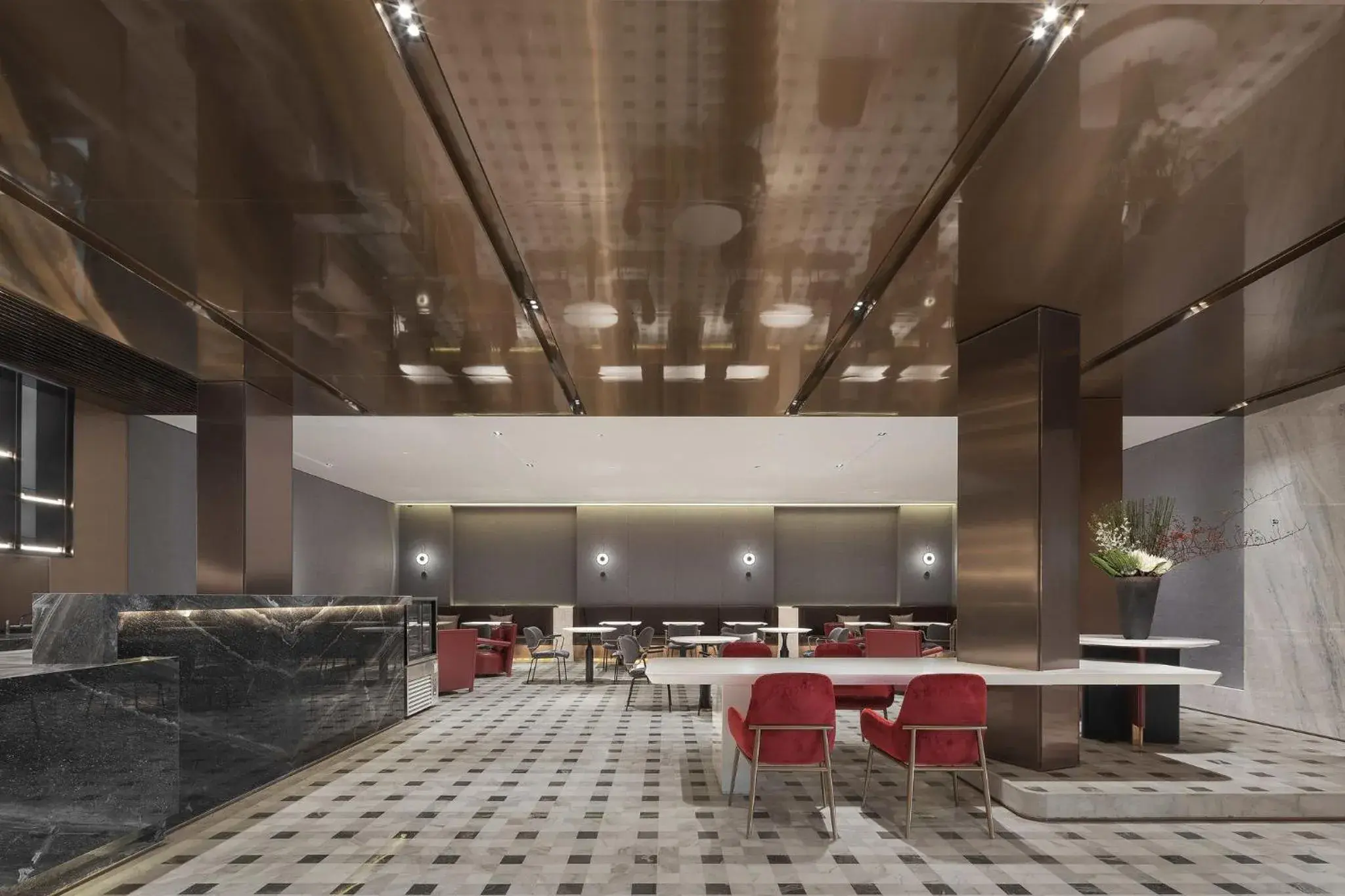 Property building in Holiday Inn Shanghai Huaxia by IHG - overlooking city scenery at Sky View Restaurant Property building in Holiday Inn Shanghai Huaxia by IHG - overlooking city scenery at Sky View Restaurant