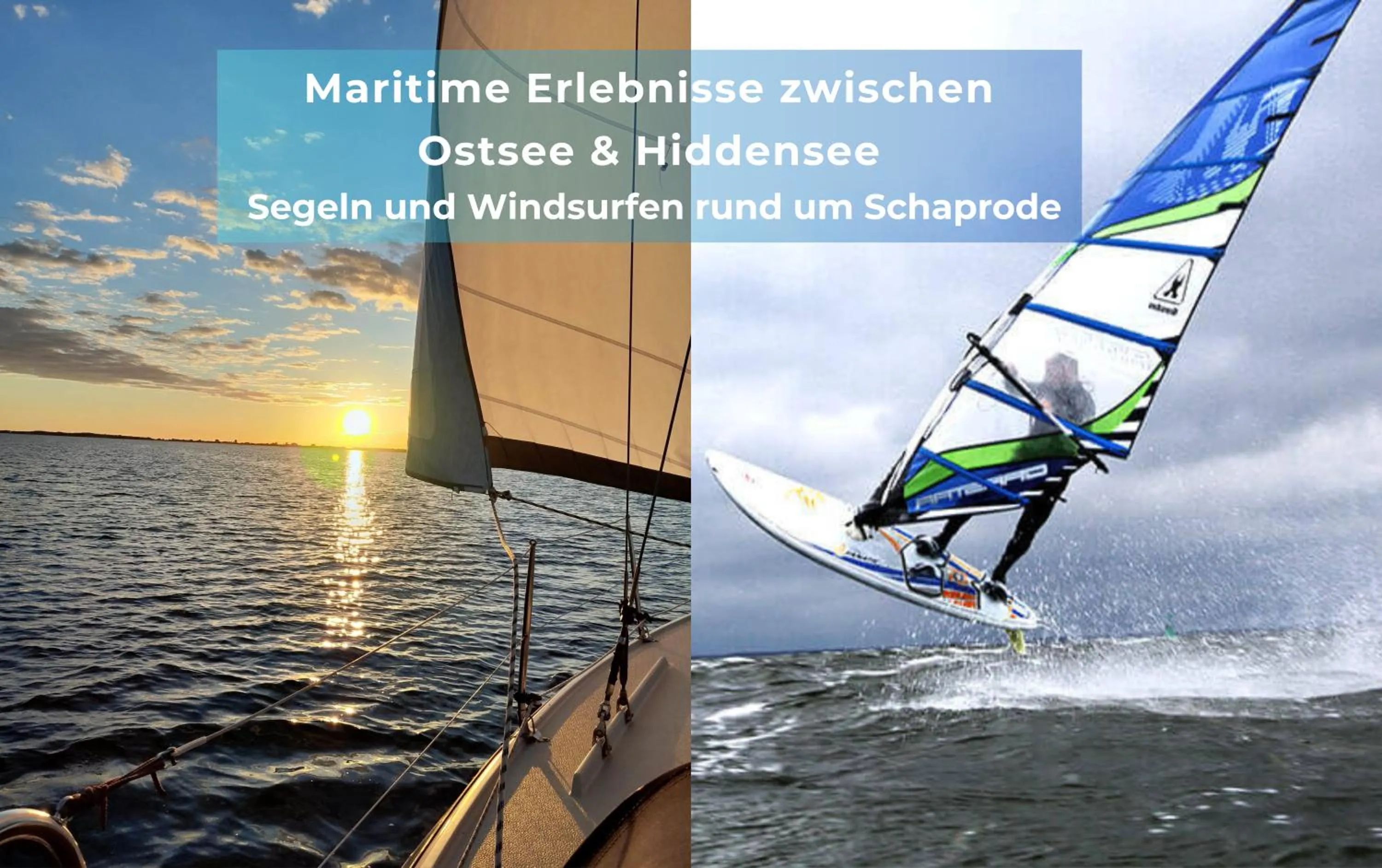 Windsurfing in Hotel Rügenschmiede vis a vis Hiddensee