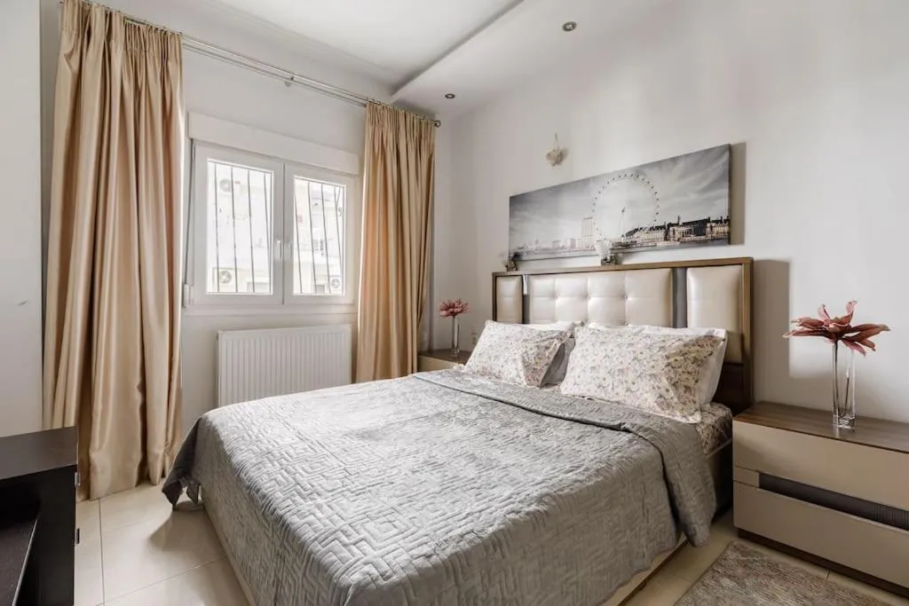 Bedroom, Bed in Lassani cozy and quiet, 2 bedroom apartm with spacious balcony
