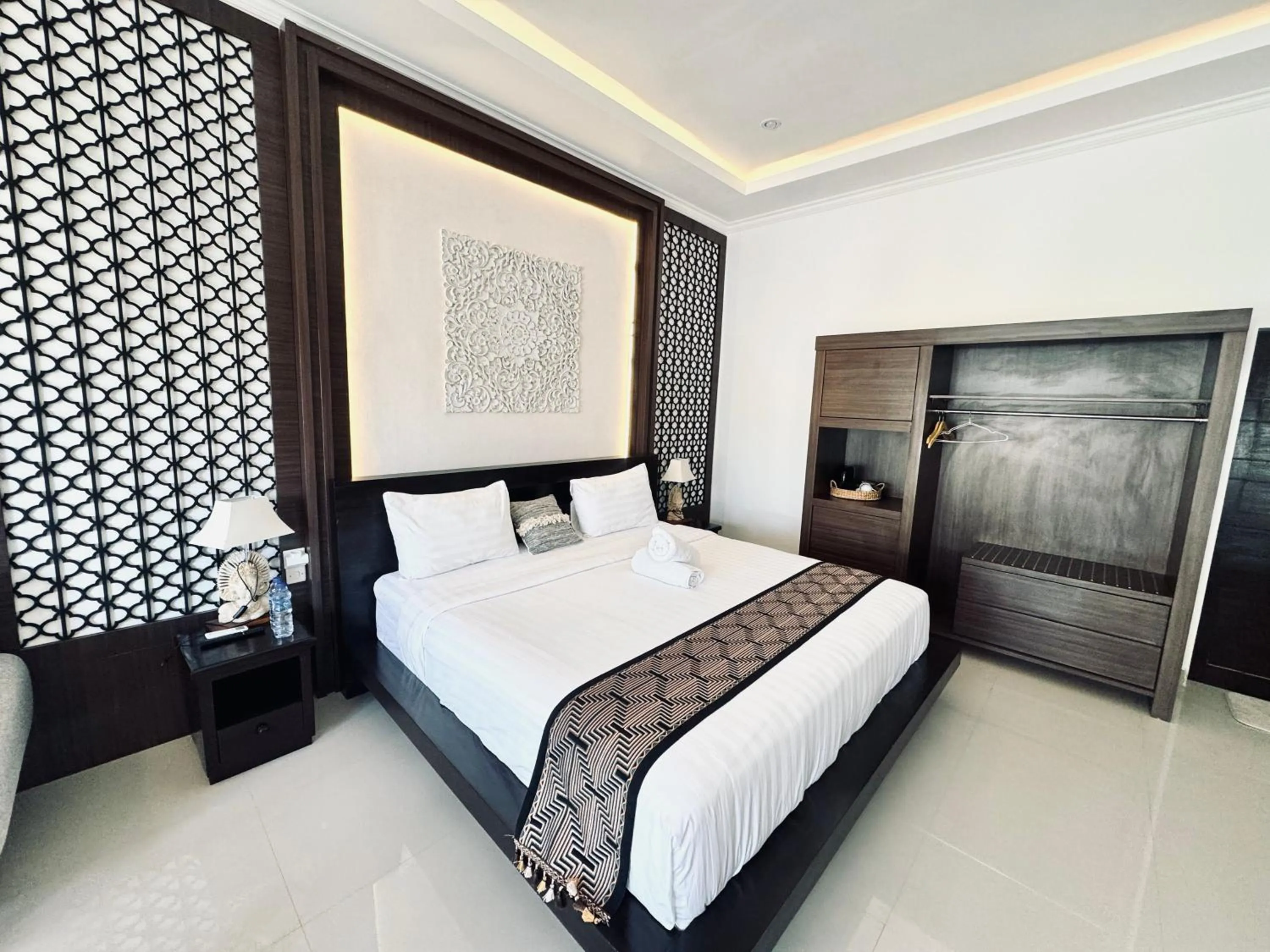 Bed in Kelingking Mesari Villa and Spa