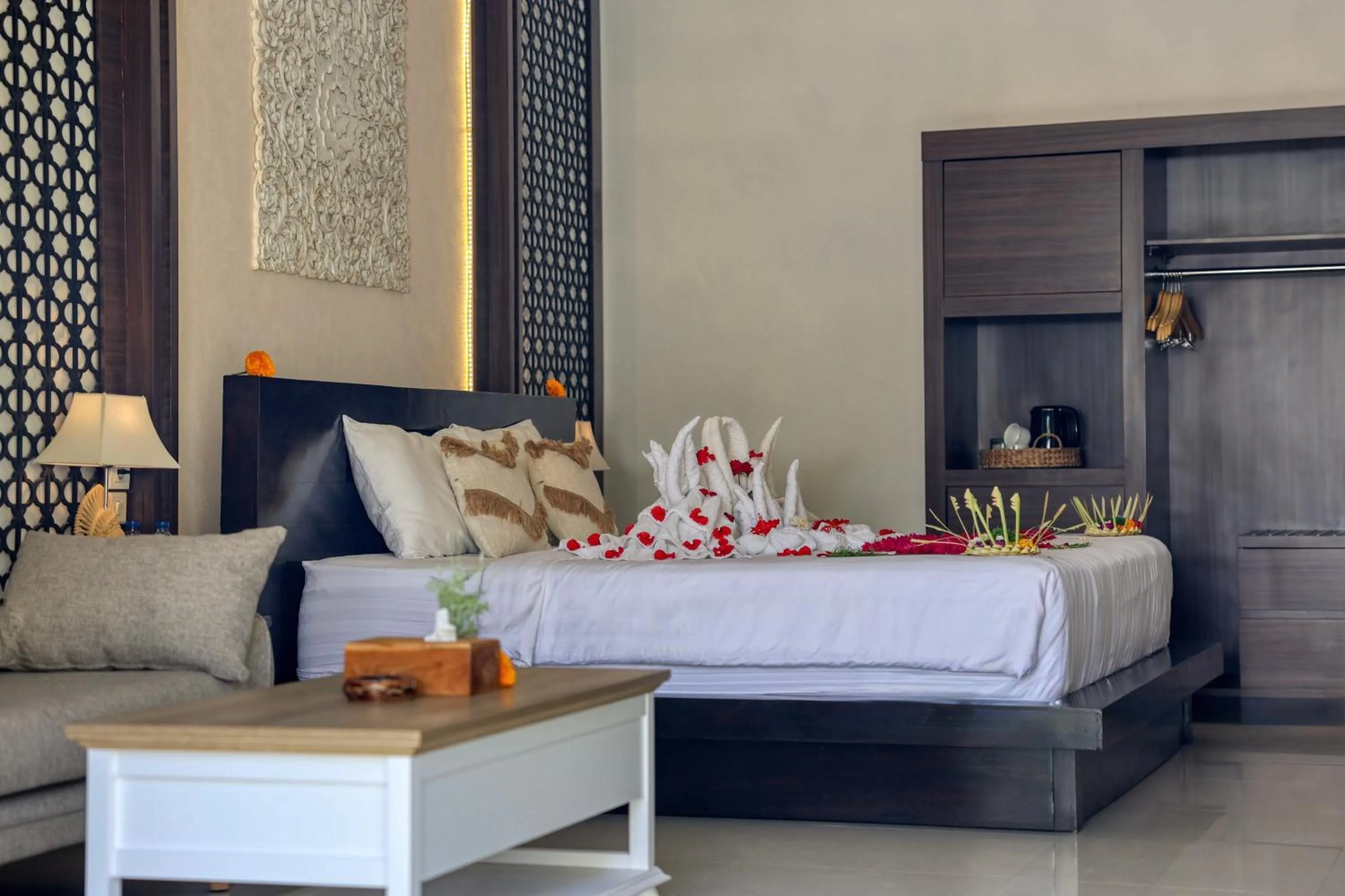 Bed in Kelingking Mesari Villa and Spa