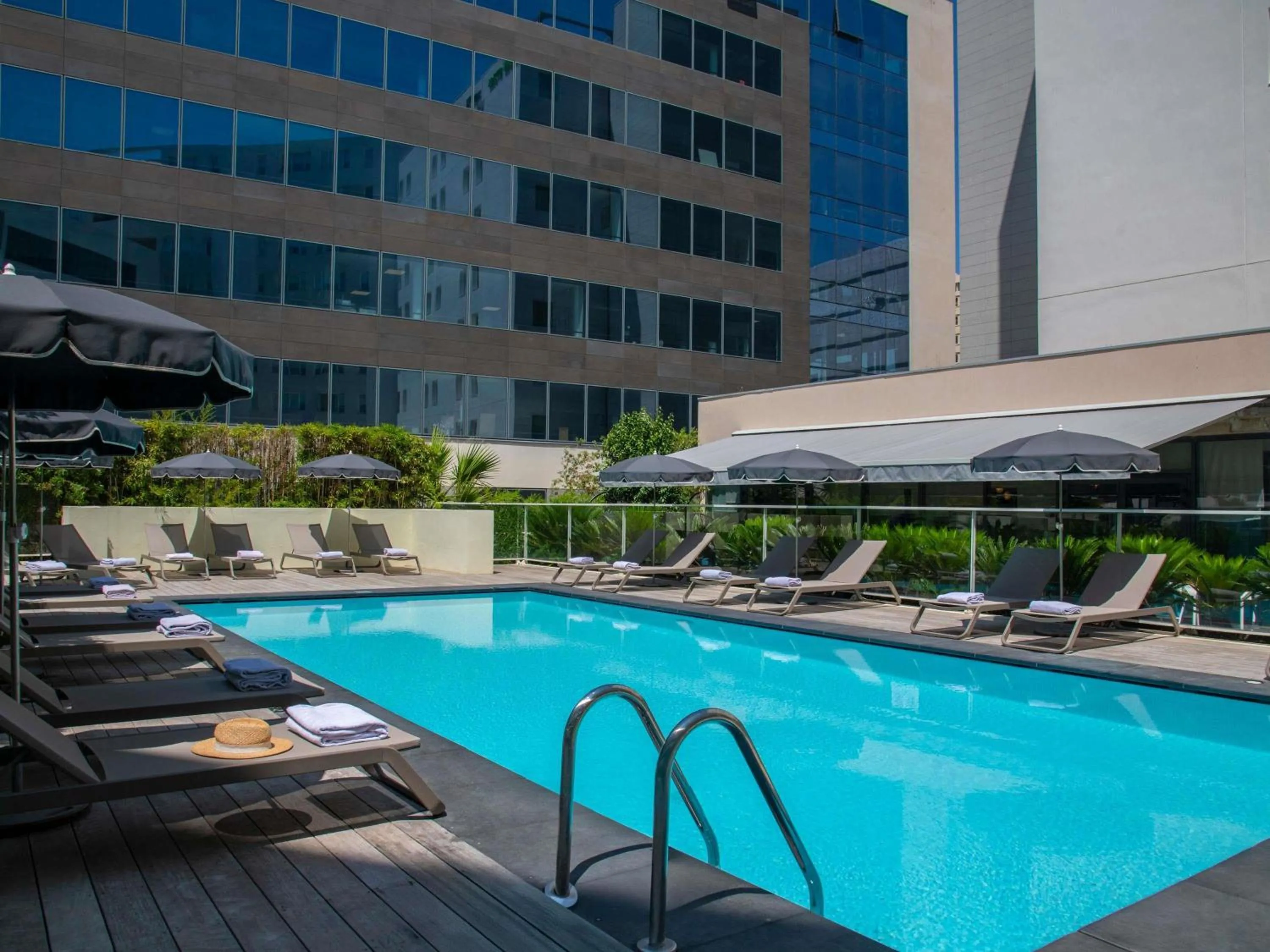 Pool view in Novotel Suites Nice Airport