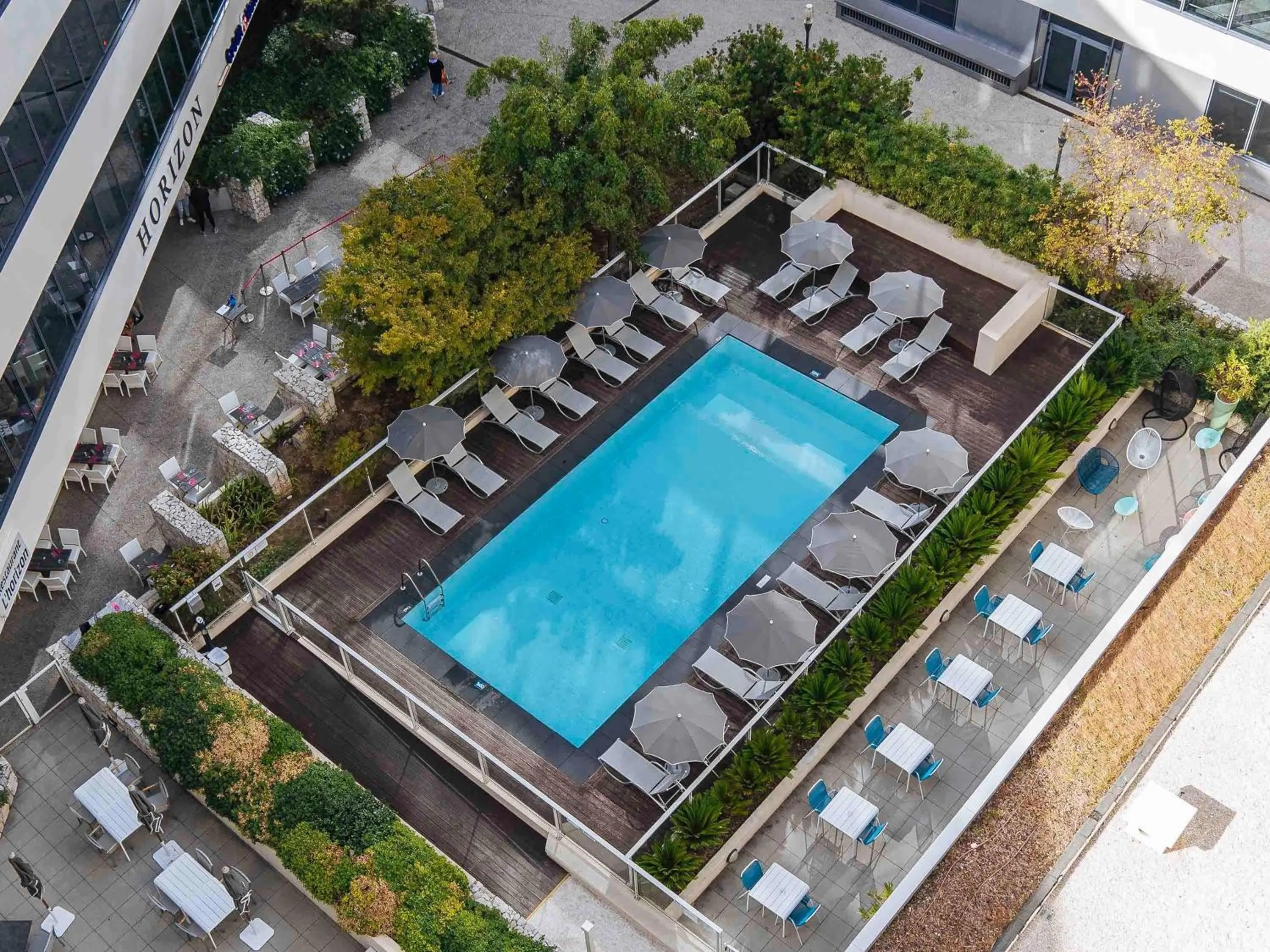 Pool view in Novotel Suites Nice Airport