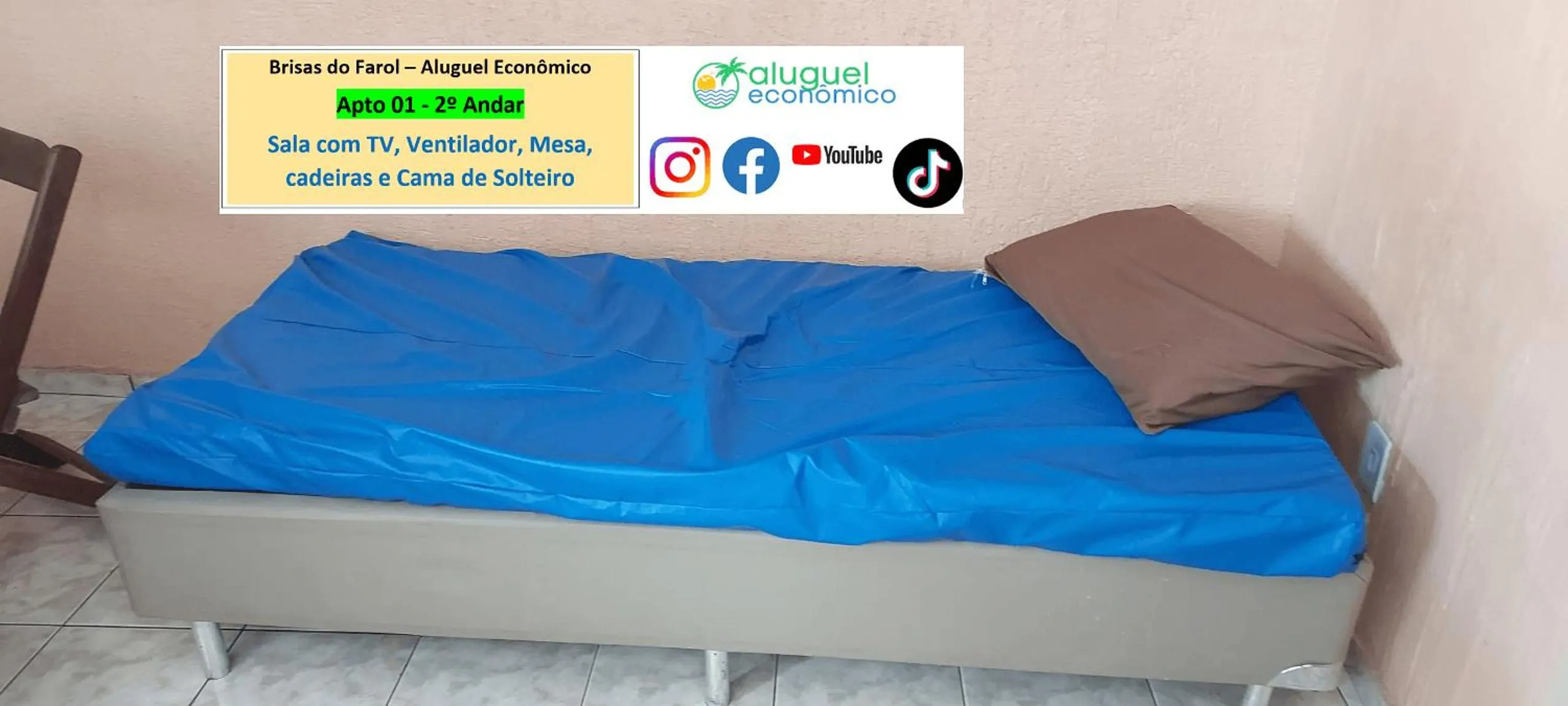 Living room, Bed in Arraial do Cabo - Brisas do Farol - Aluguel Econômico