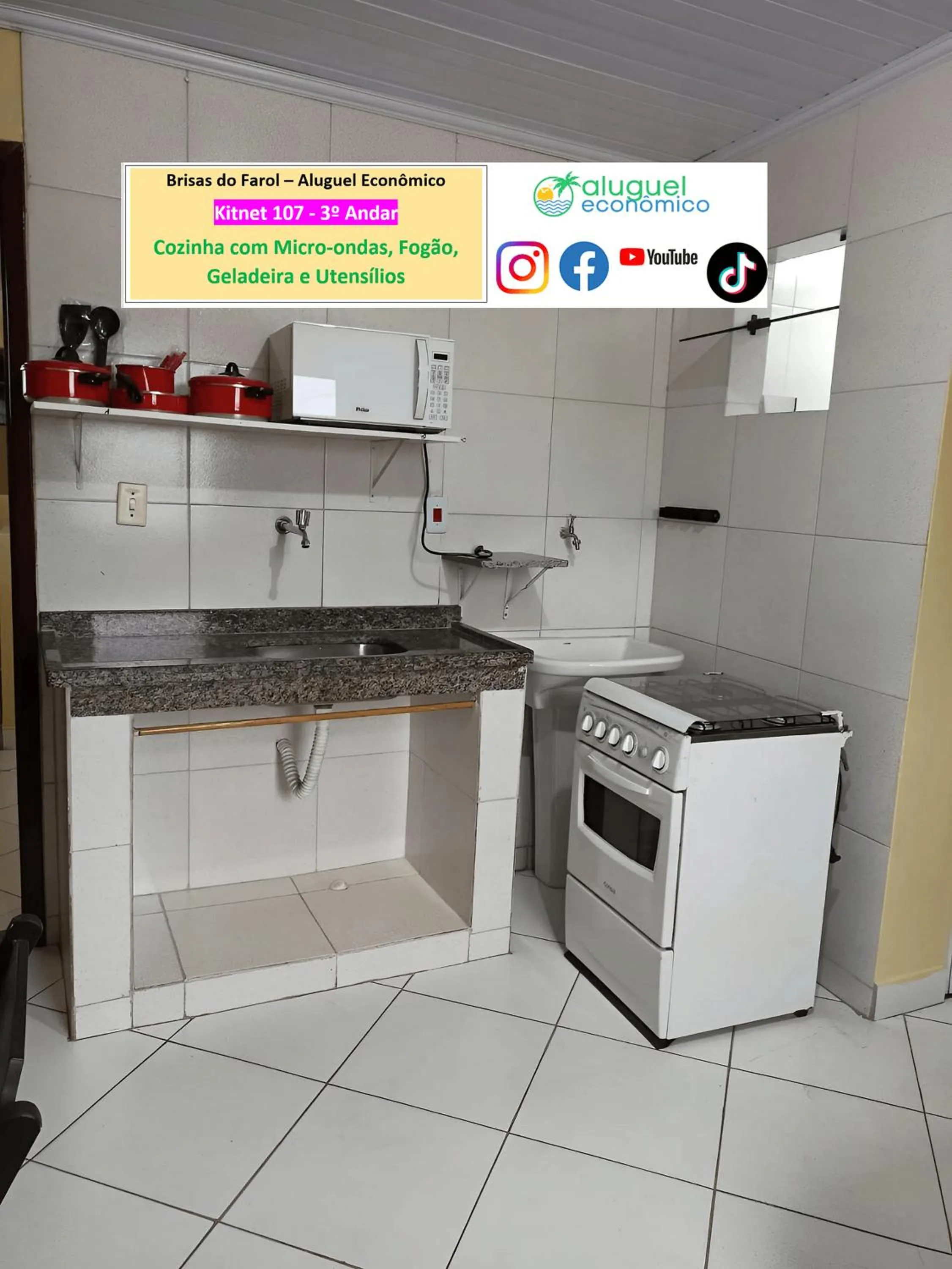 Kitchen or kitchenette in Arraial do Cabo - Brisas do Farol - Aluguel Econômico