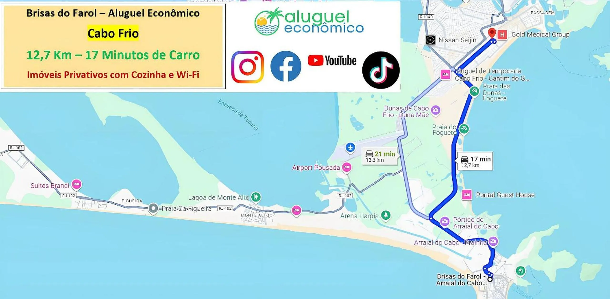 Location in Arraial do Cabo - Brisas do Farol - Aluguel Econômico