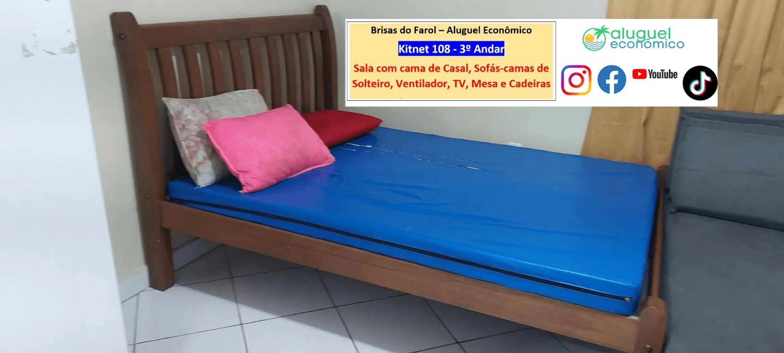 Living room, Bed in Arraial do Cabo - Brisas do Farol - Aluguel Econômico