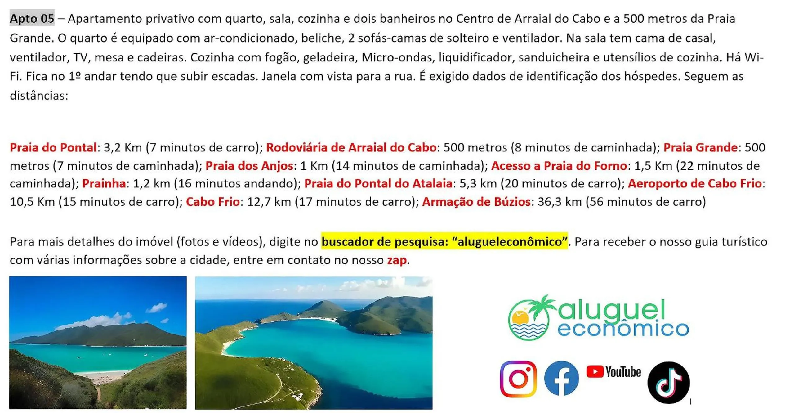 Activities in Arraial do Cabo - Brisas do Farol - Aluguel Econômico