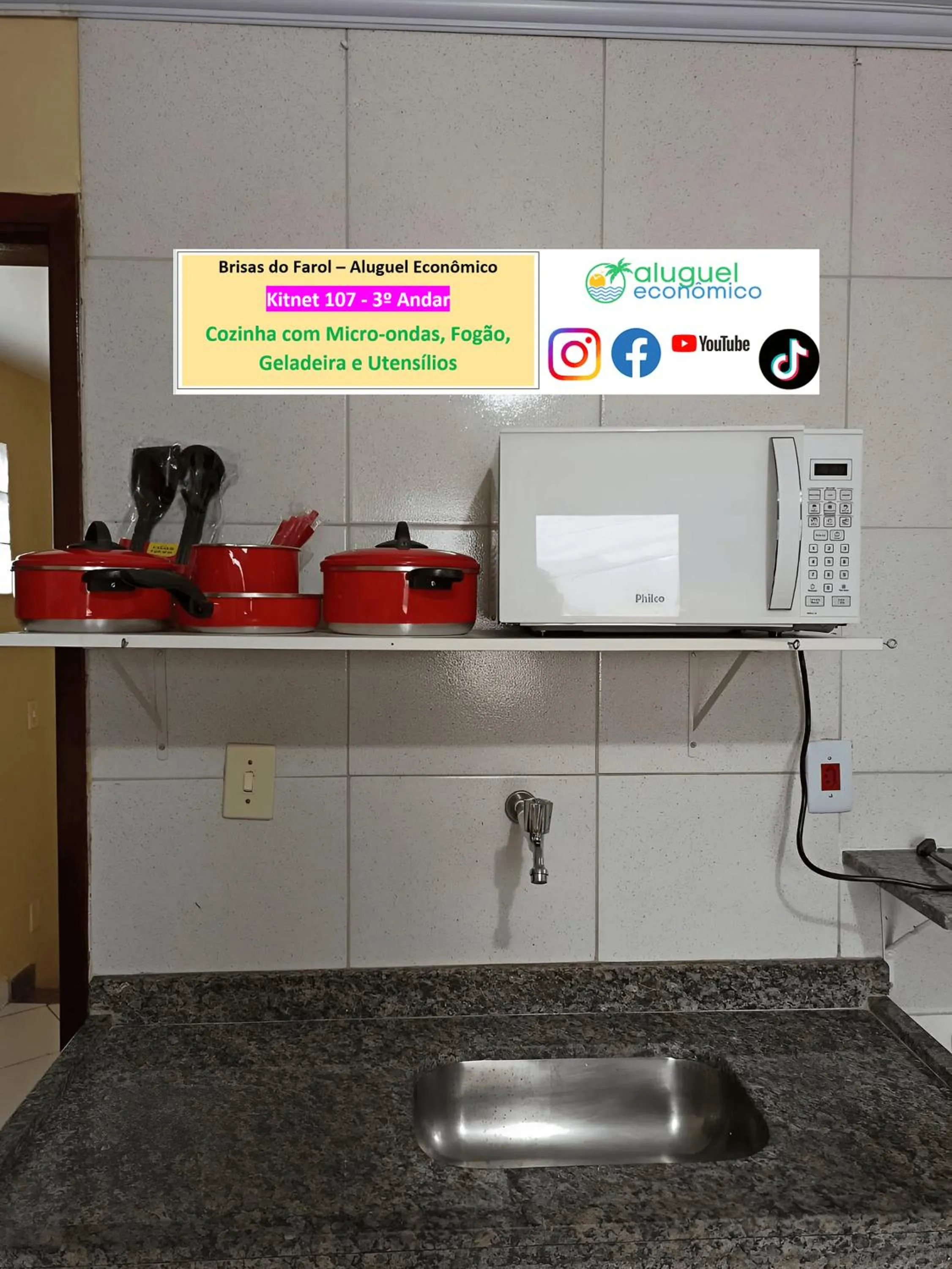 Kitchen or kitchenette in Arraial do Cabo - Brisas do Farol - Aluguel Econômico