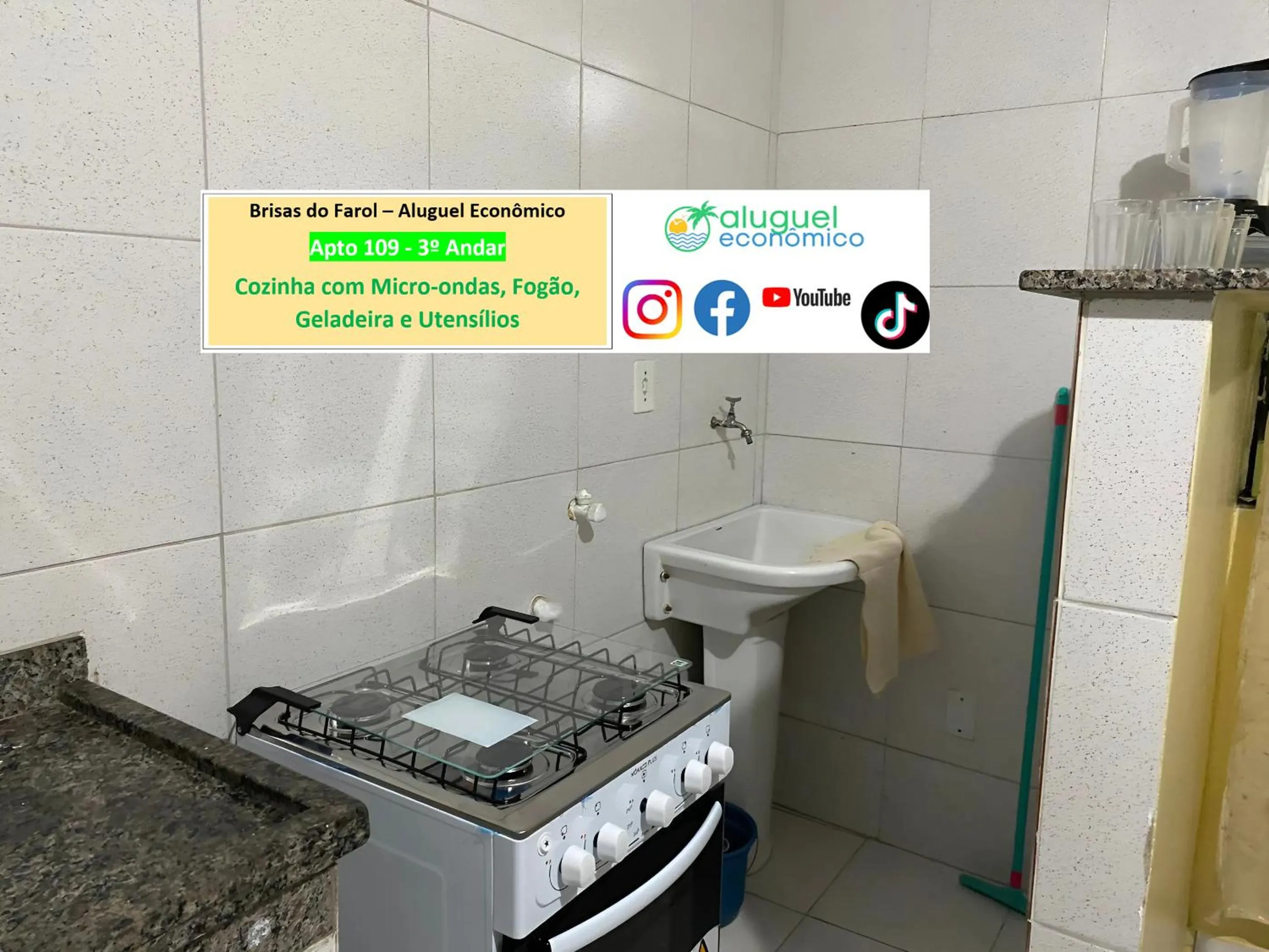Kitchen or kitchenette in Arraial do Cabo - Brisas do Farol - Aluguel Econômico