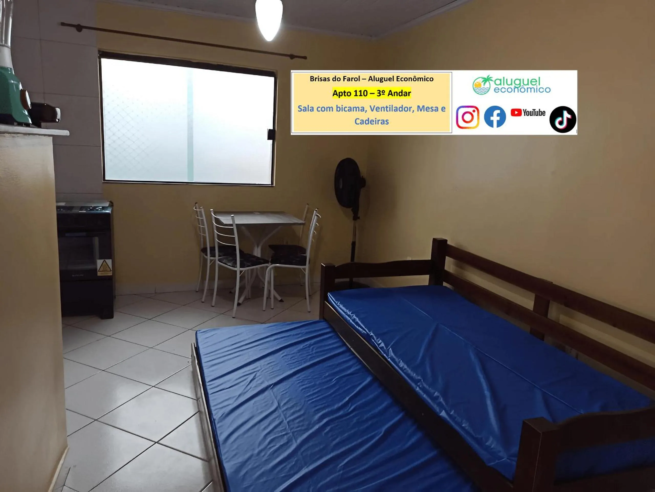 Living room, Bed in Arraial do Cabo - Brisas do Farol - Aluguel Econômico