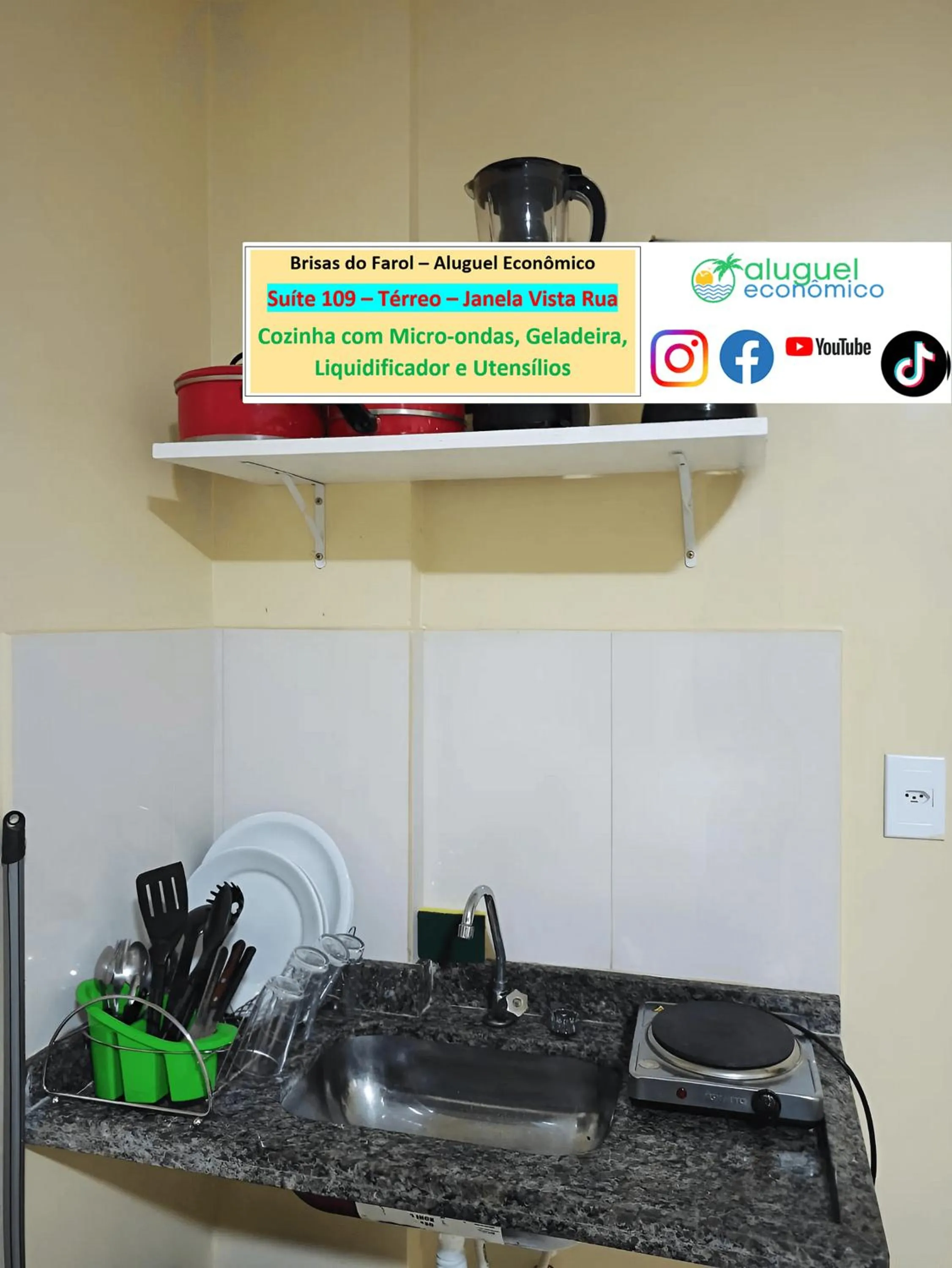 Kitchen or kitchenette in Arraial do Cabo - Brisas do Farol - Aluguel Econômico