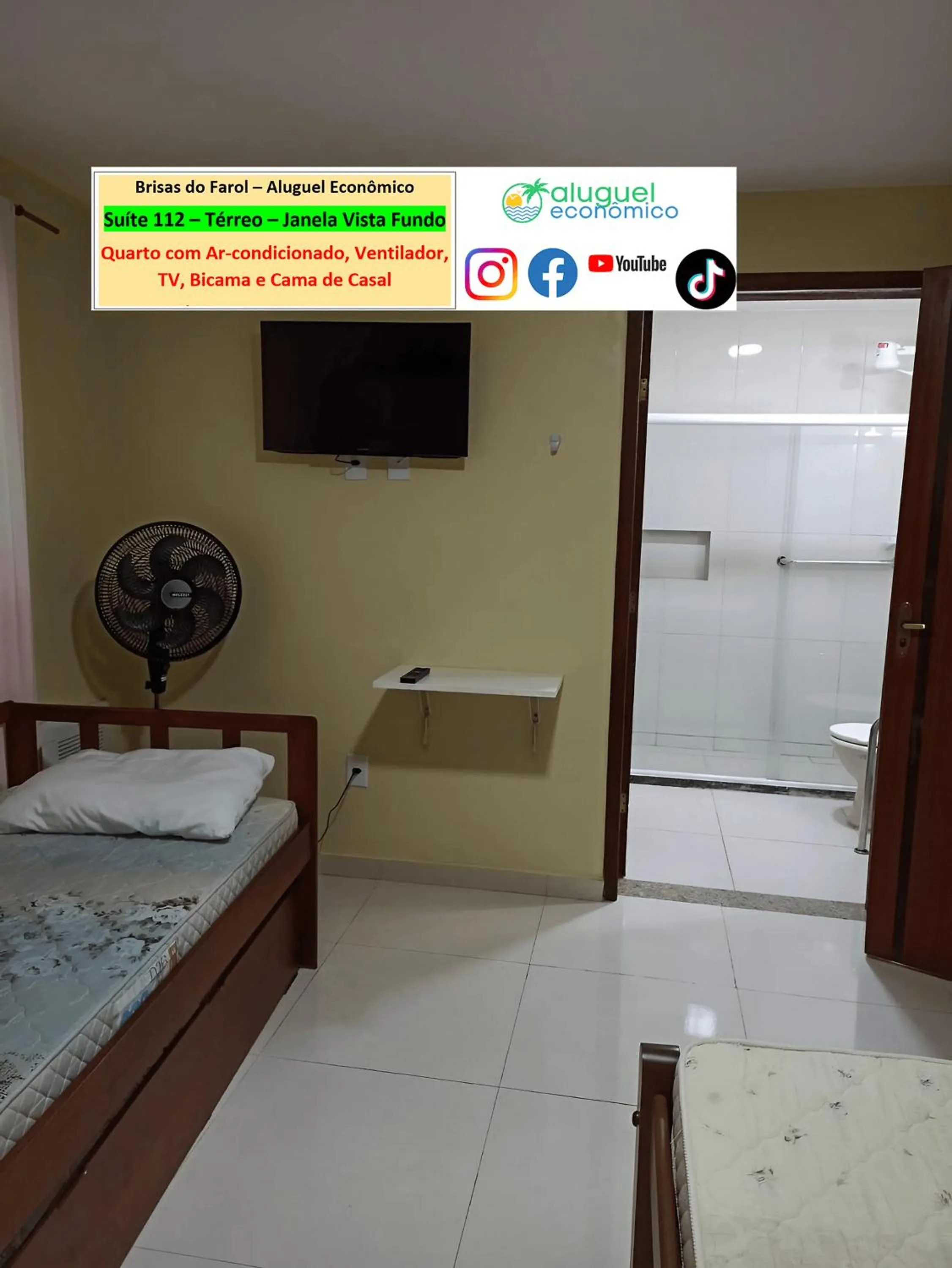 Bedroom, Bed in Arraial do Cabo - Brisas do Farol - Aluguel Econômico